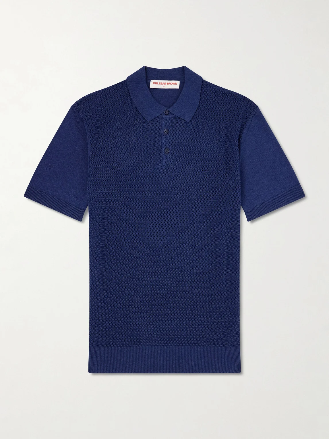 Burnham Tie Stitch Linen-blend Polo Shirt - 1