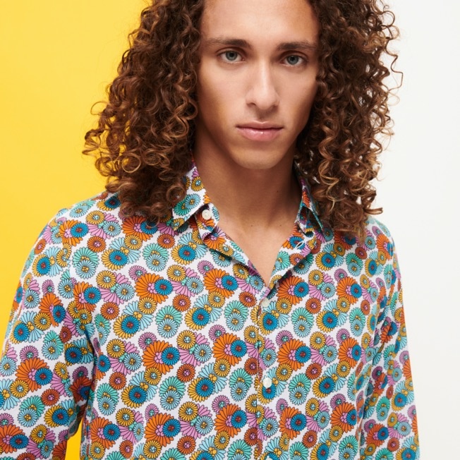 Unisex Cotton Voile Summer Shirt Marguerites - 5
