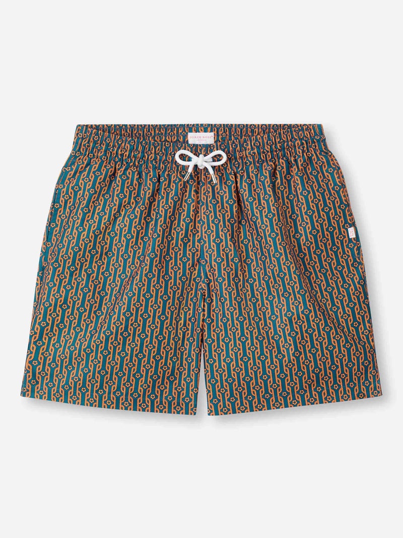 Men's Swim Shorts Blue Rope Print - 1