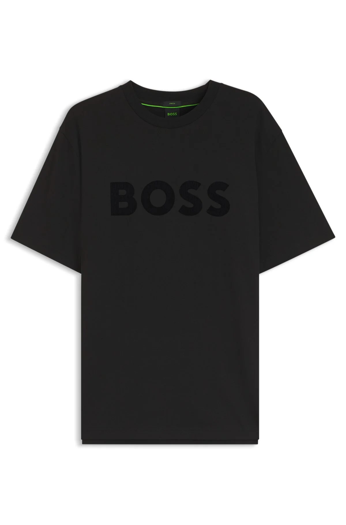 TONAL FLOCKED-LOGO T-SHIRT IN STRETCH COTTON - 1