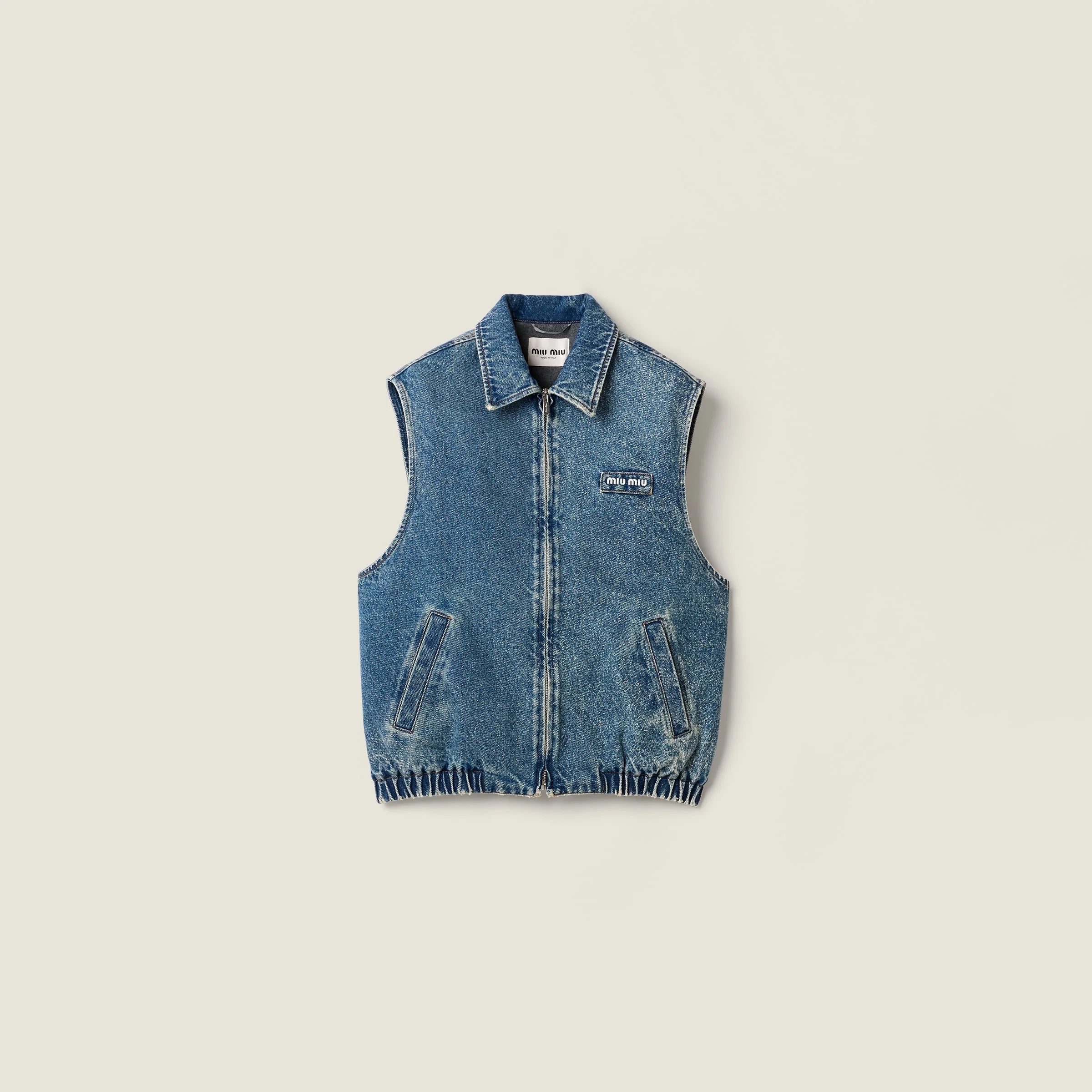 Washed denim vest - 1