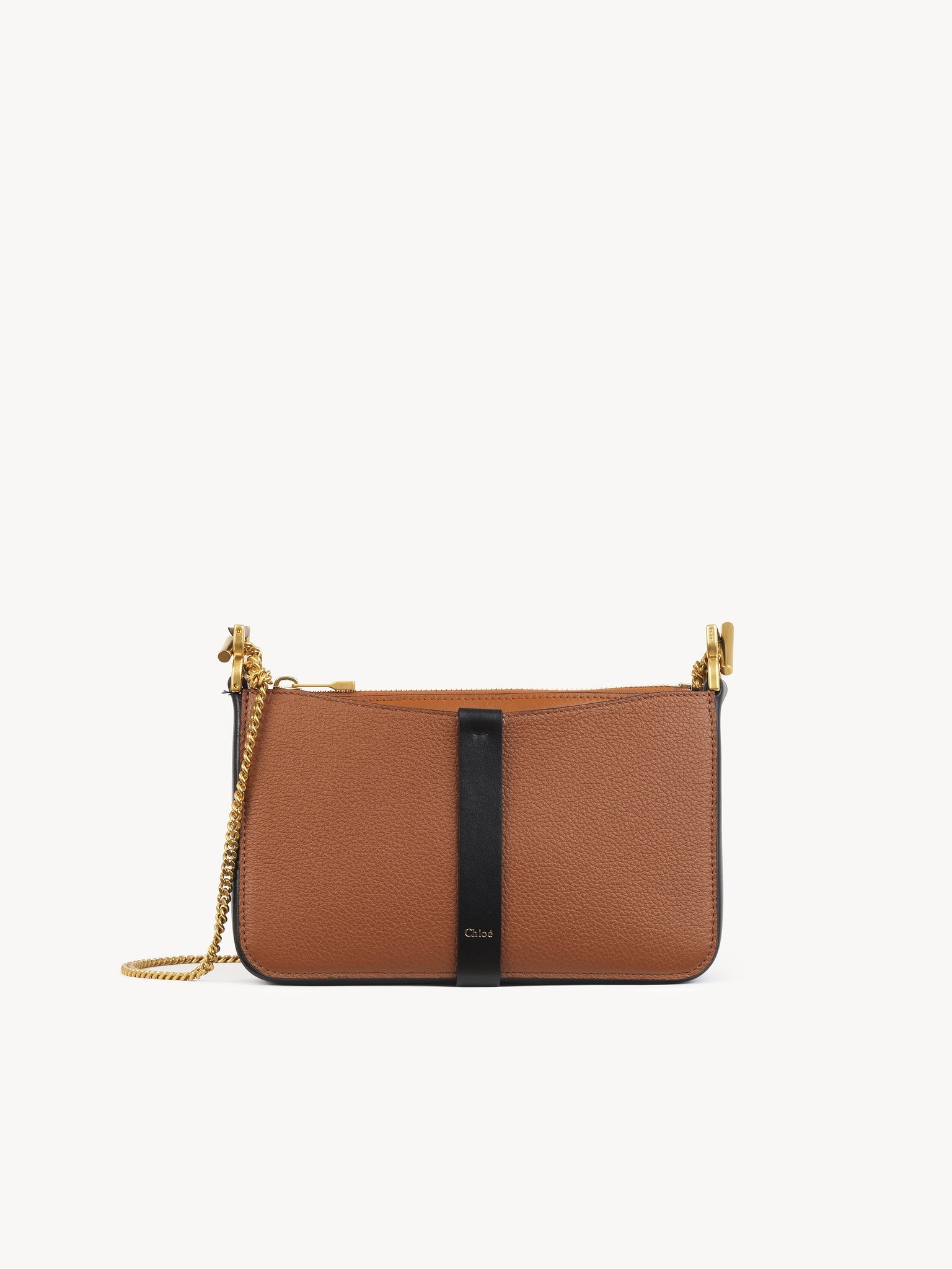 MARCIE POUCH ON CHAIN IN GRAINED LEATHER - 1