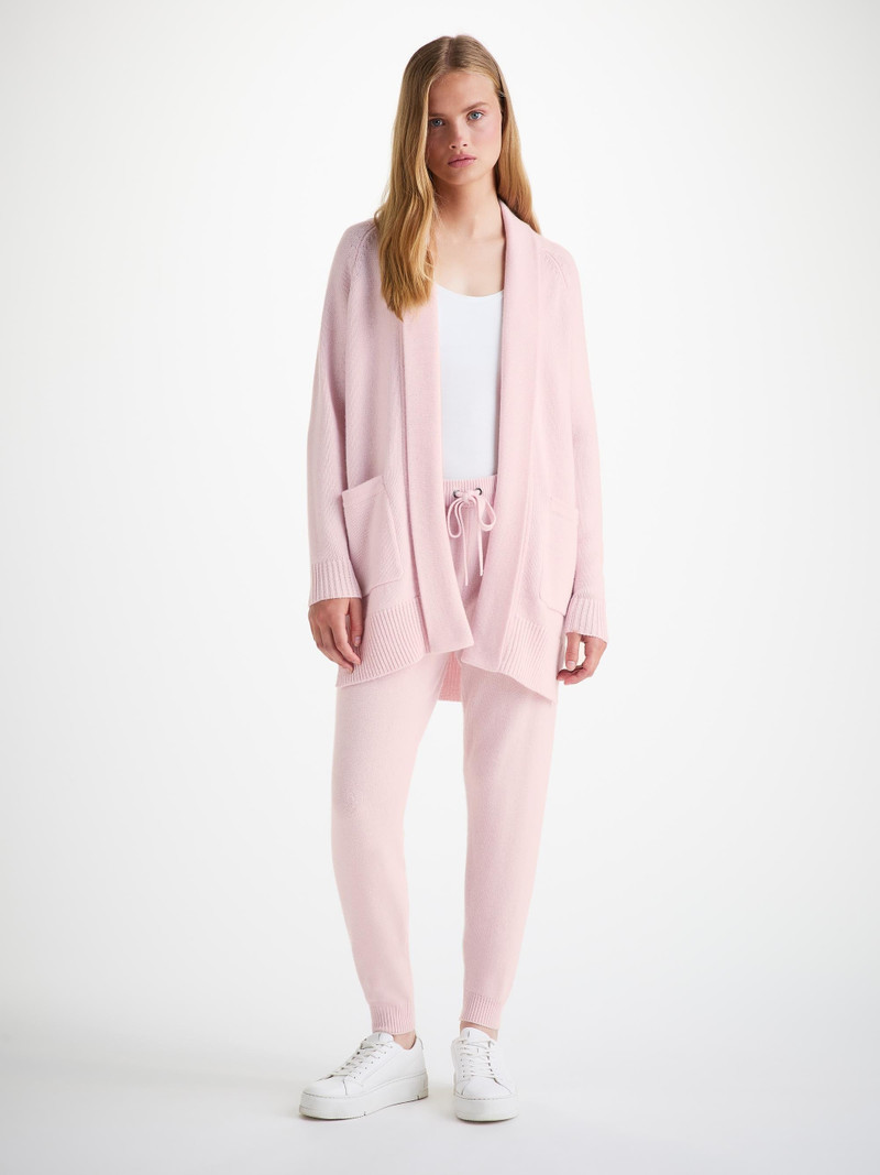 Derek Rose Women's Cardigan Nina Cashmere Ice Pink outlook