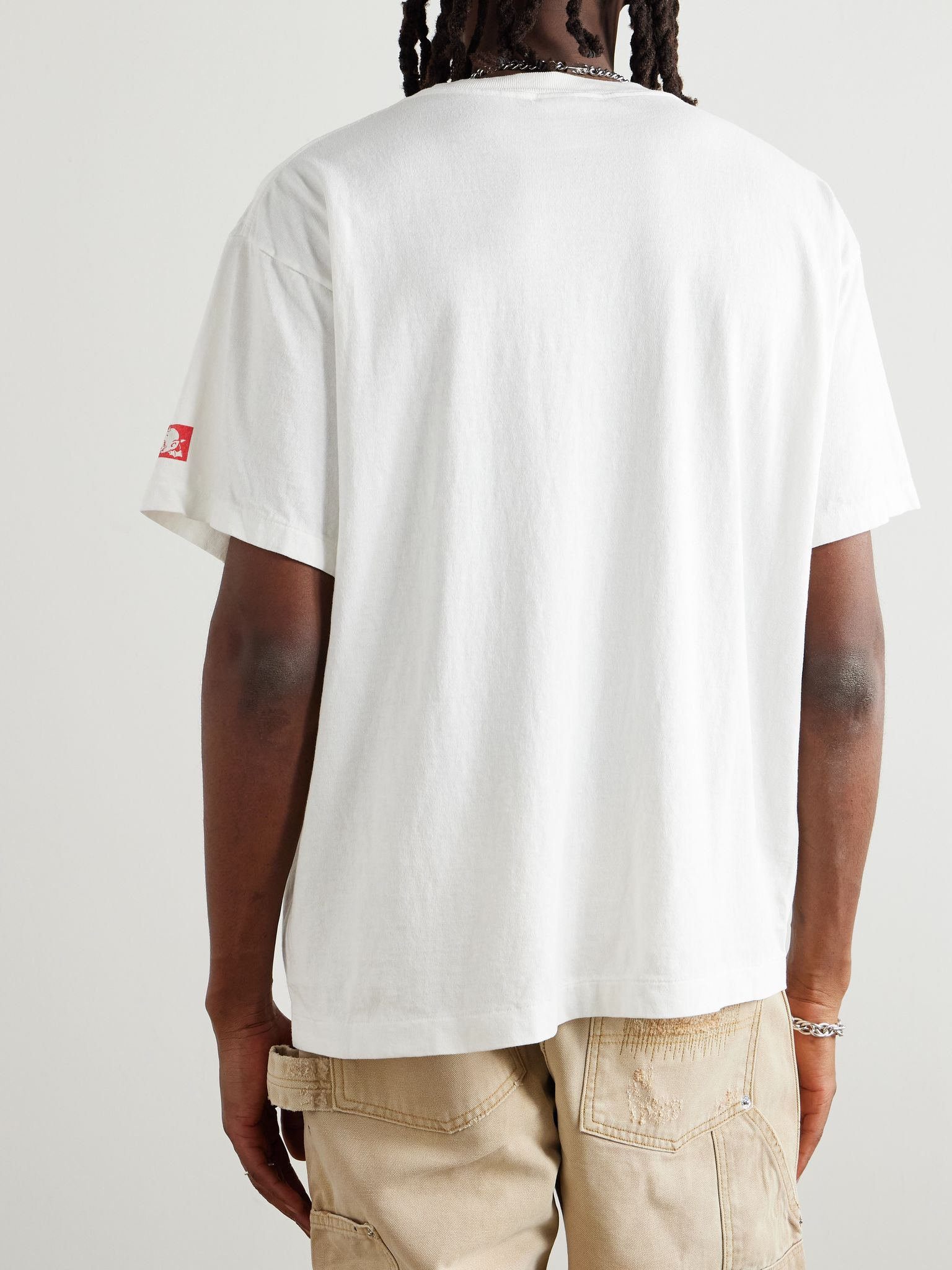 Printed Cotton-Jersey T-Shirt White - 3