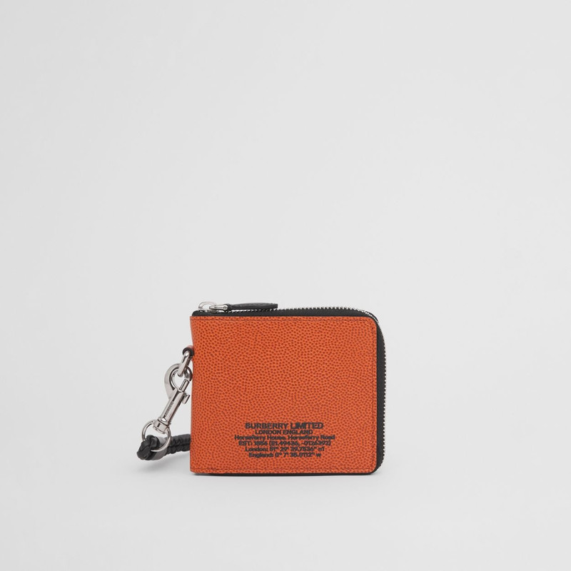 Horseferry Print Grainy Leather Ziparound Wallet Lanyard 8