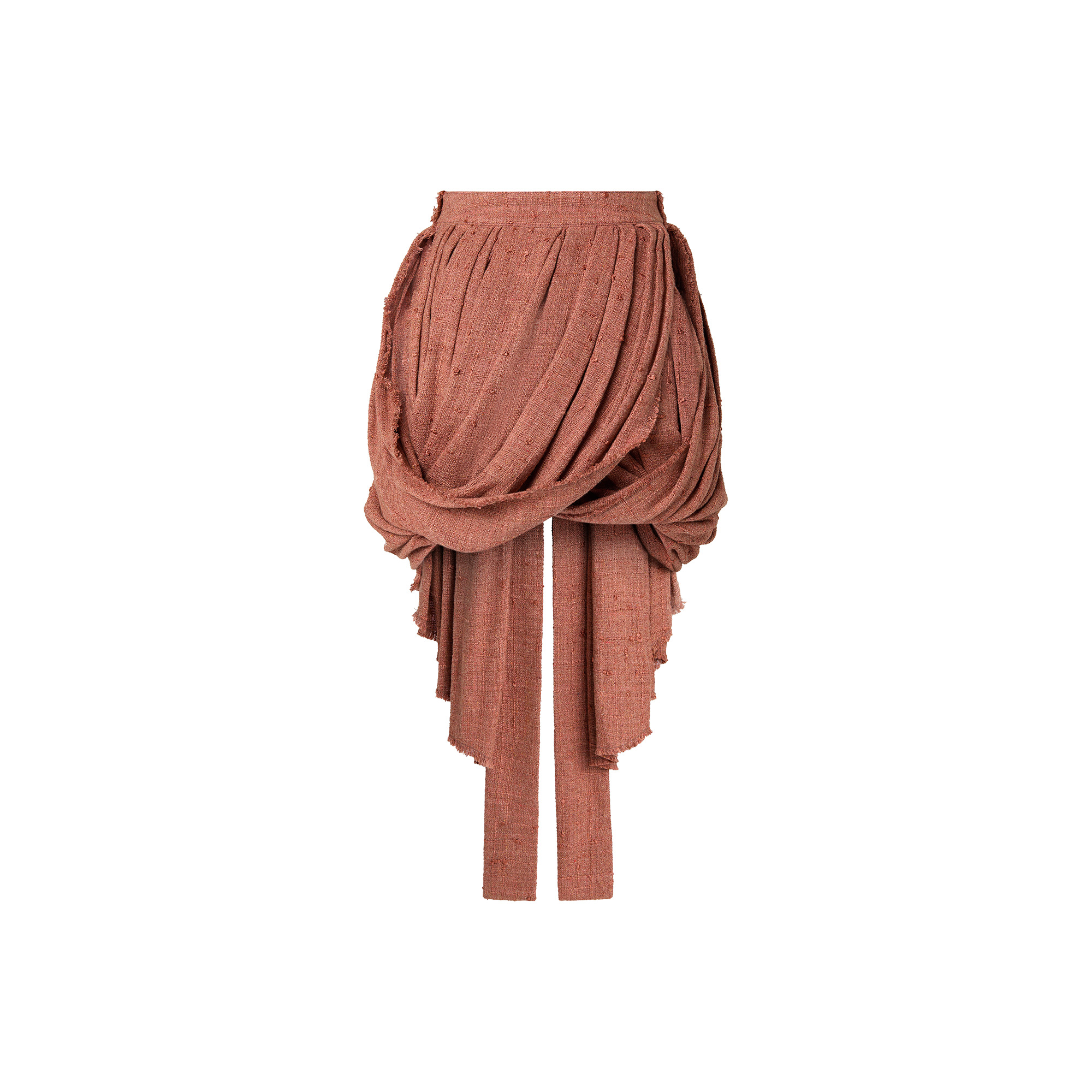 Draped Linen Layering Skirt - 3