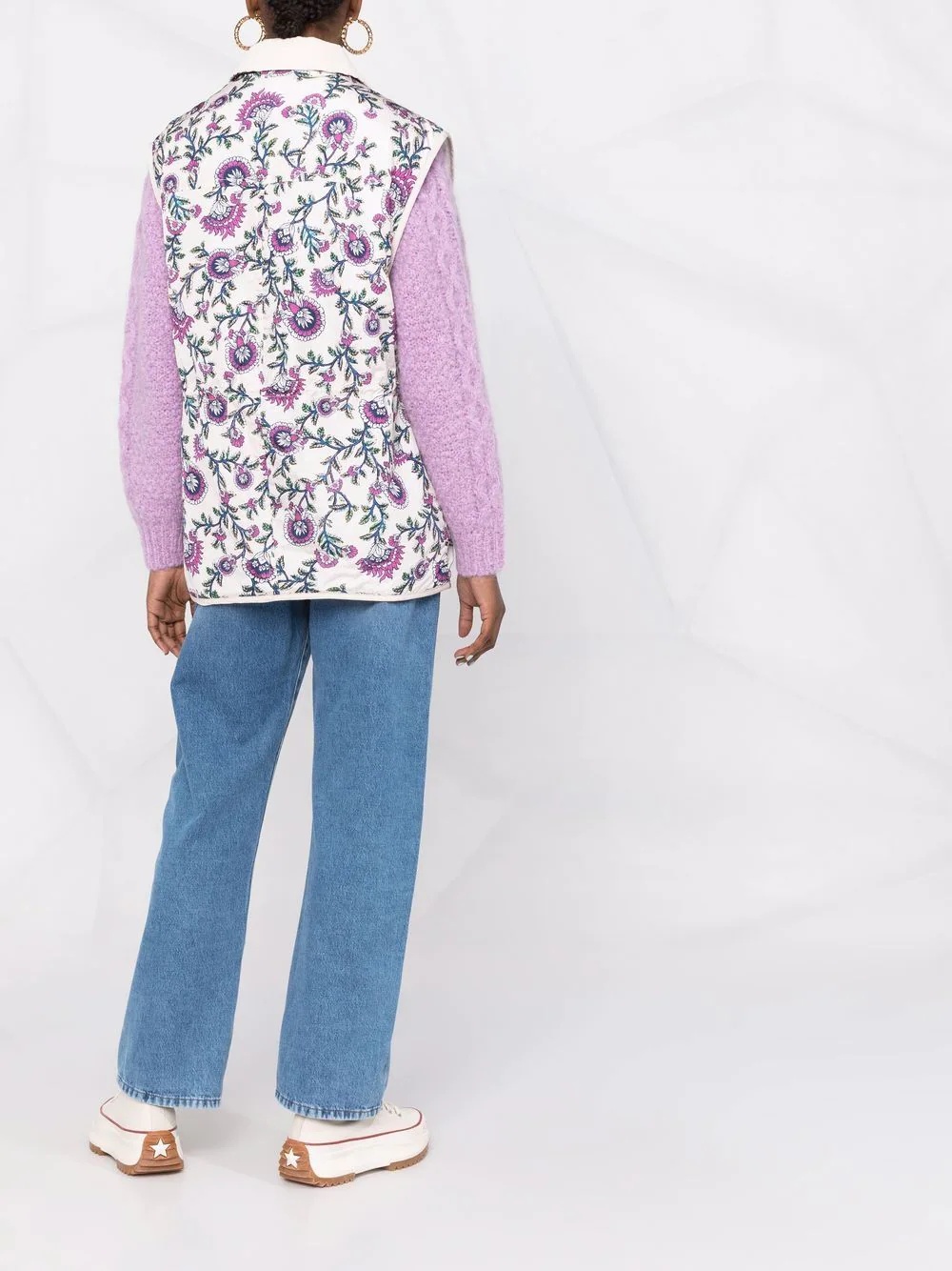 floral-print gilet - 6