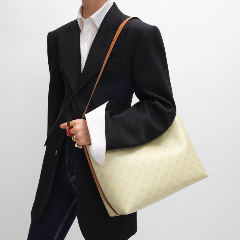 CELINE SOFT SHOPPER BAG IN TRIOMPHE CANVAS AND CALFSKIN outlook