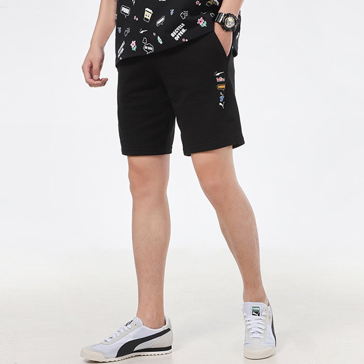 PUMA Awareness Athleisure Casual Sports Drawstring Breathable Shorts Black 532036-01 - 5