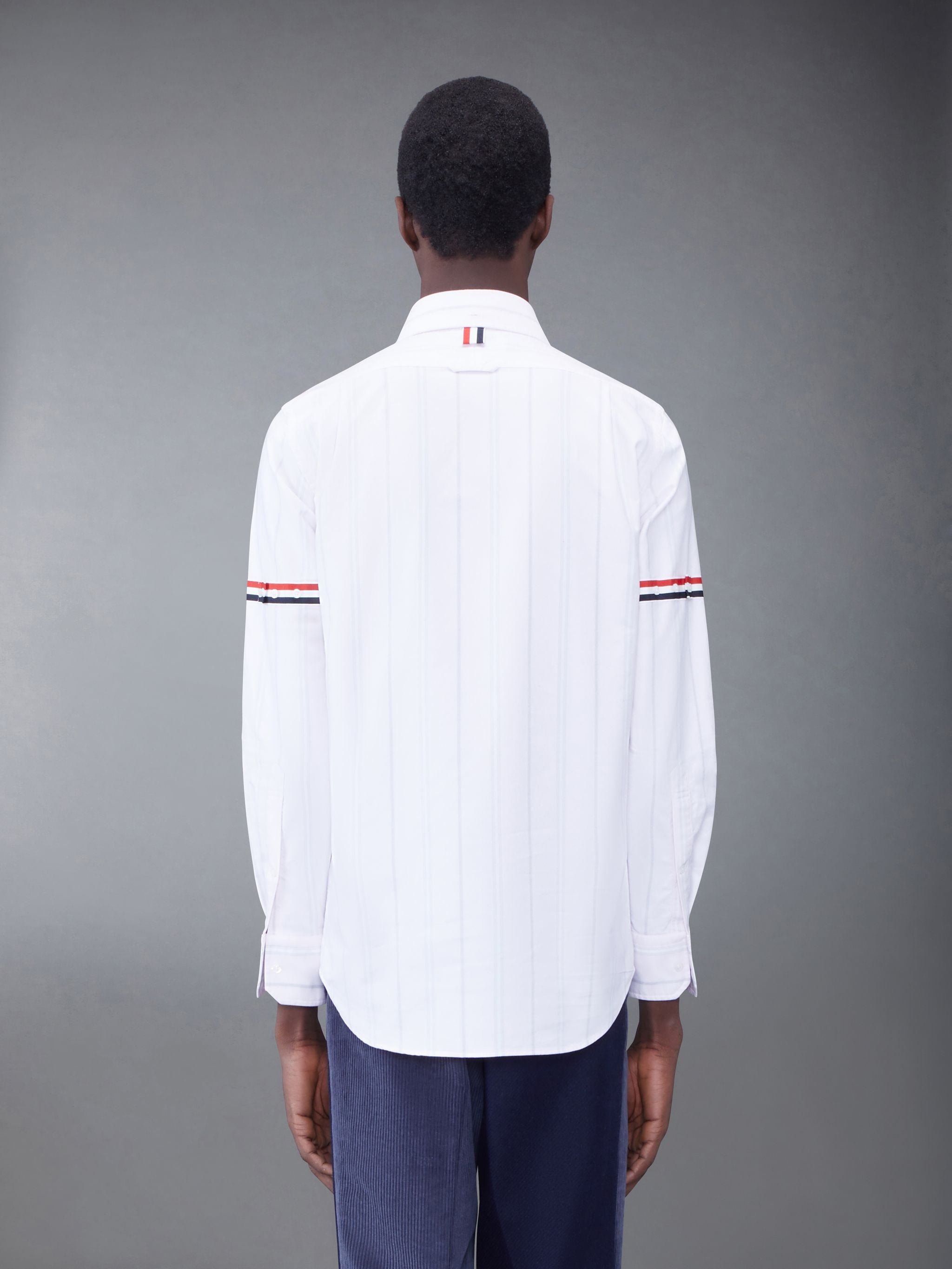 Stripe Oxford Armband Straight Fit Shirt - 3