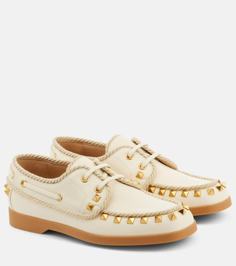 Palm Avenue Rockstud leather boat shoes - 1