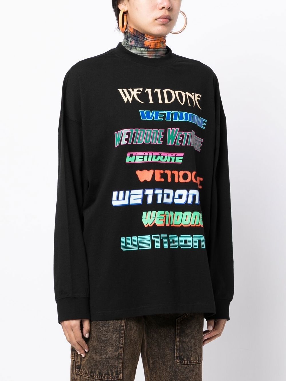 multi-logo cotton sweatshirt - 3