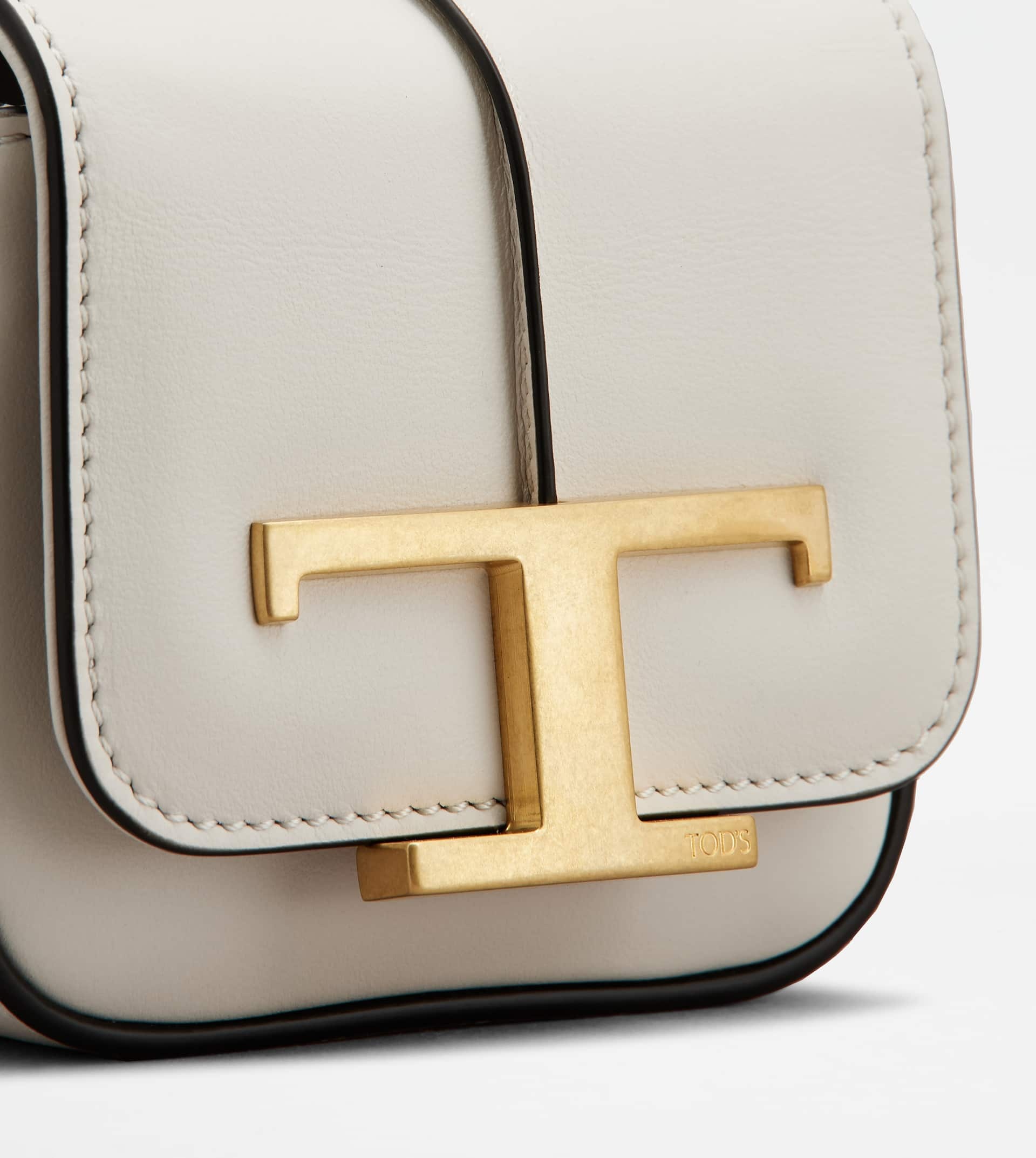 T TIMELESS CROSSBODY BAG IN LEATHER MICRO - WHITE 4