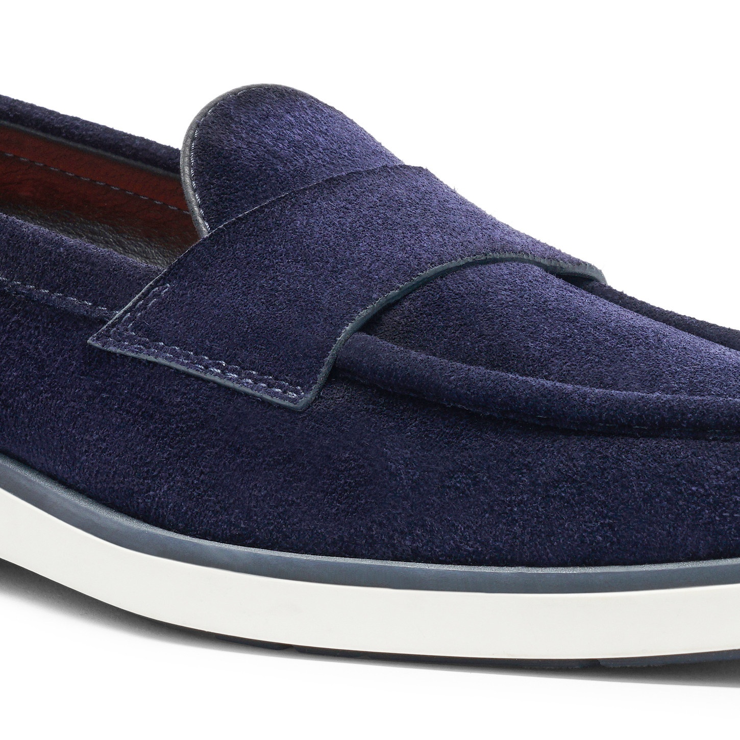 Men's blue suede penny loafer - 6