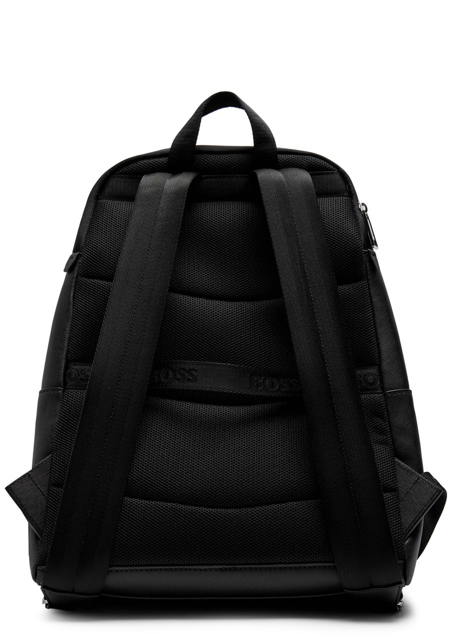 Boss Logo Saffiano Leather Backpack - 2