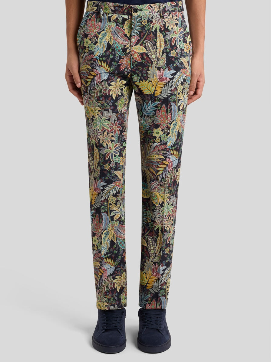 PRINTED GABARDINE TROUSERS - 2