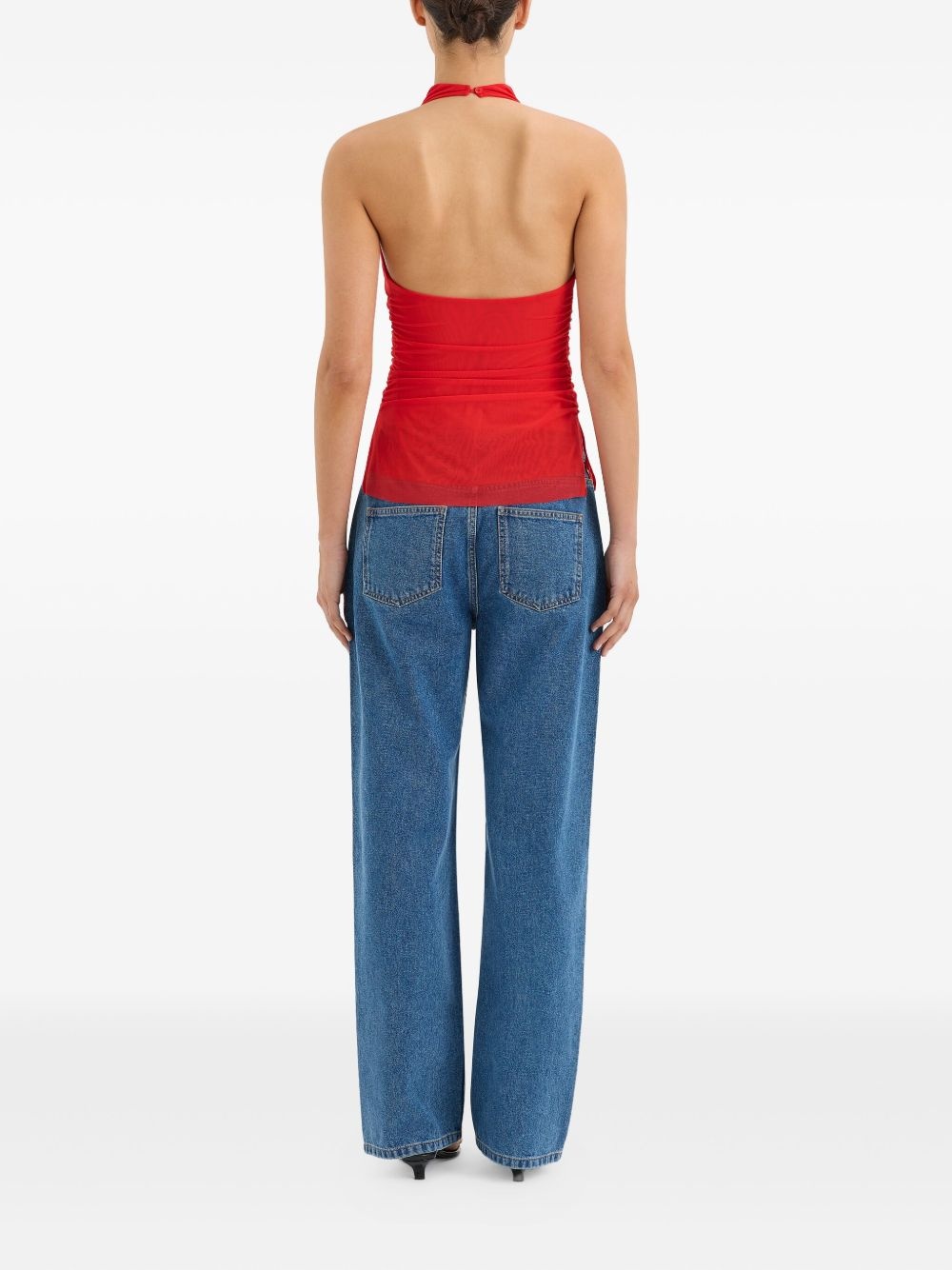 draped sleeveless top - 4