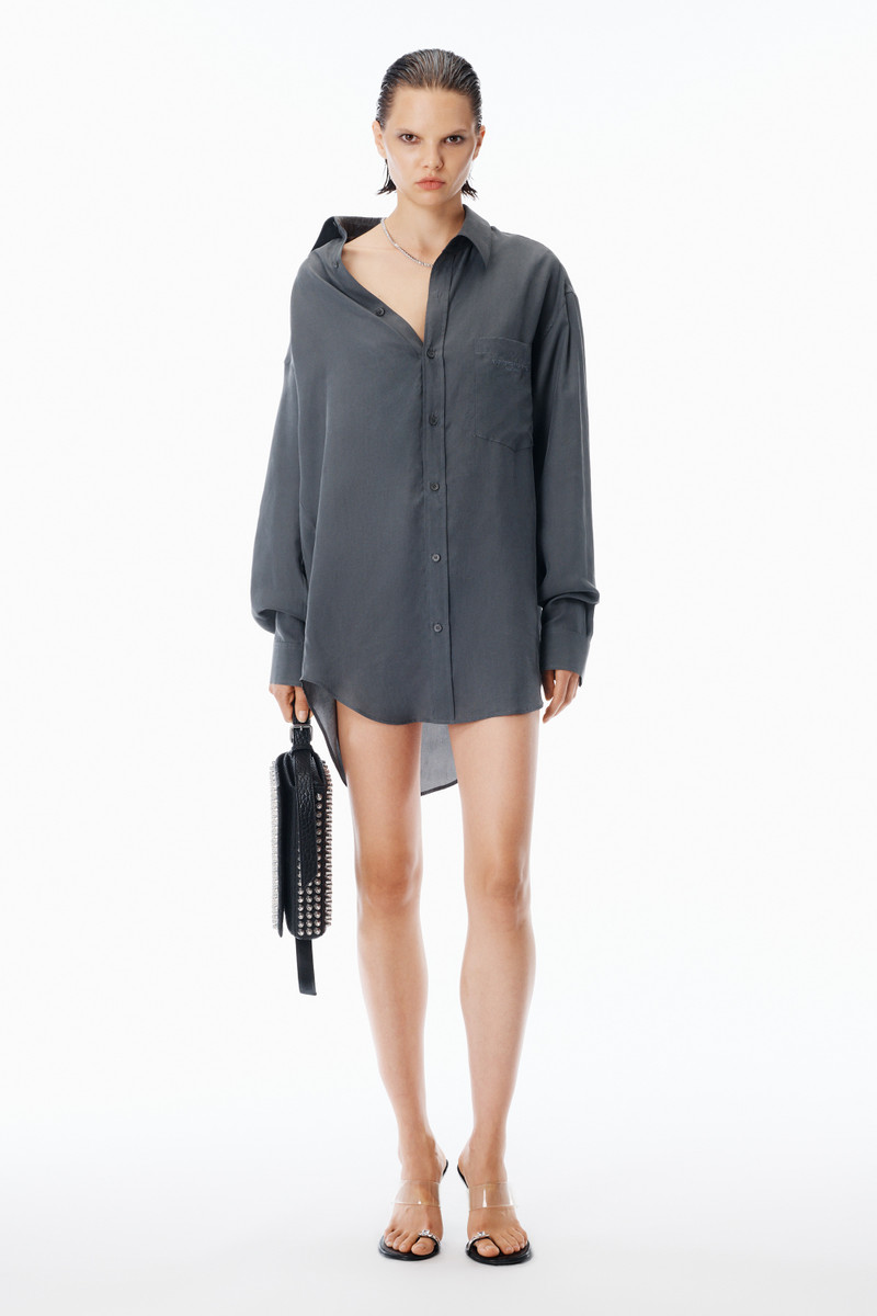 Alexander Wang Pre-Styled Off-Shoulder Shirtdress outlook