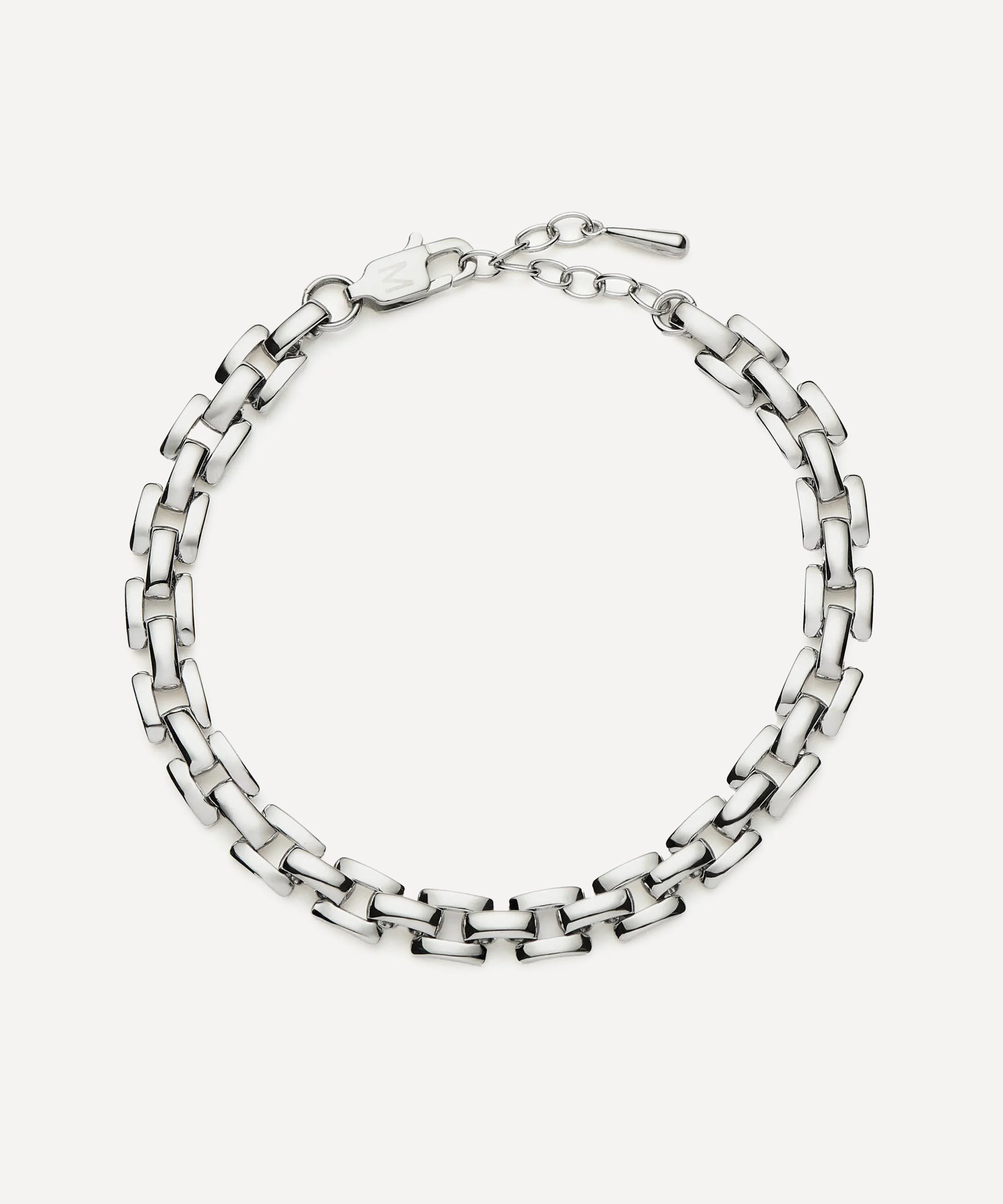 Platinum-Plated Timepiece Link Chain Bracelet - 1