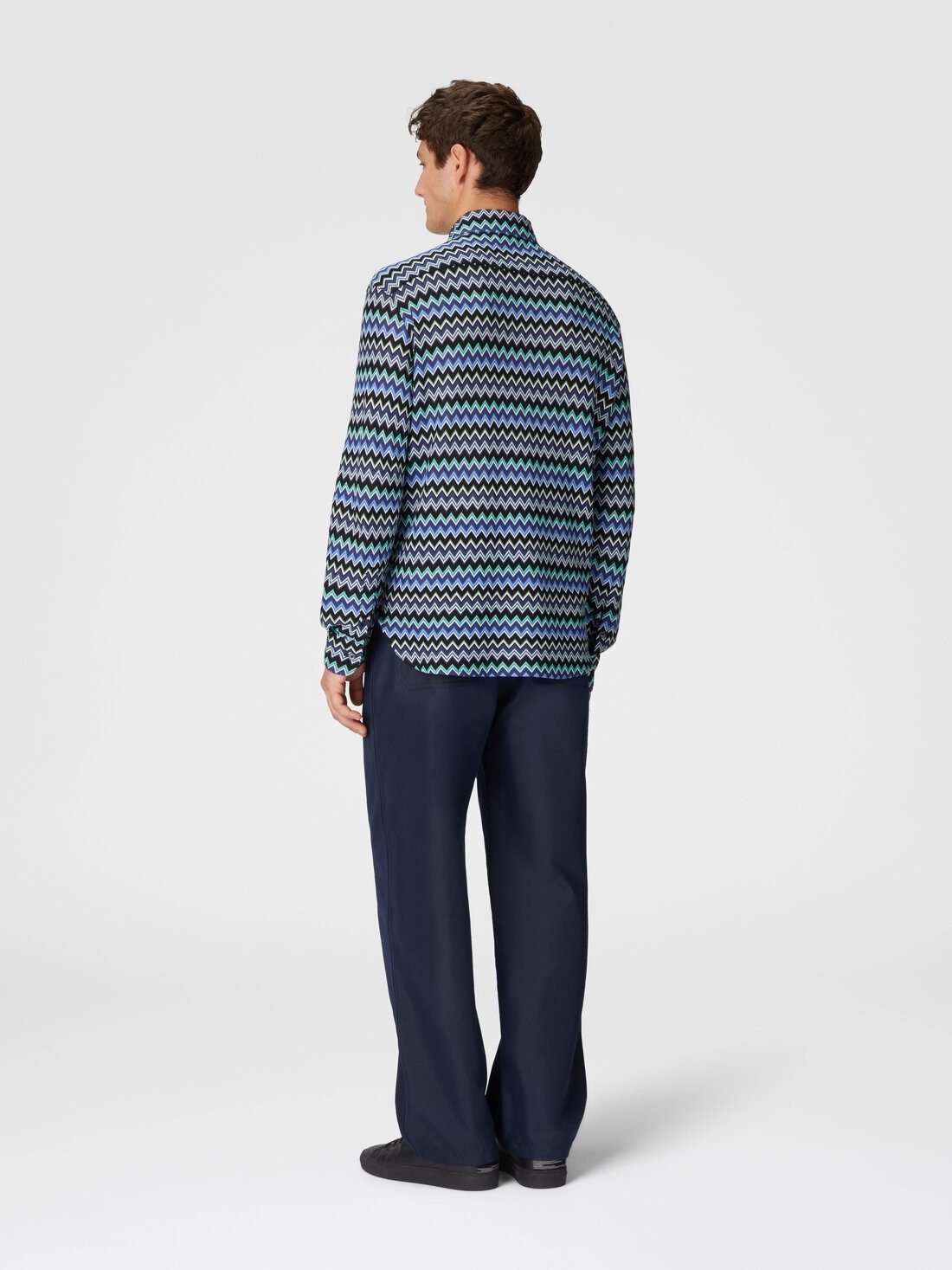 Zig zag cotton shirt with breast pocket - 3