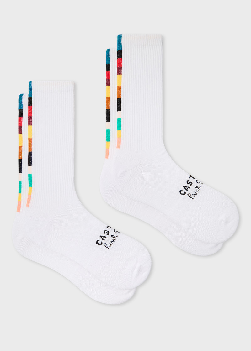 Paul Smith + Castore - White Technical Socks Two Pack 1
