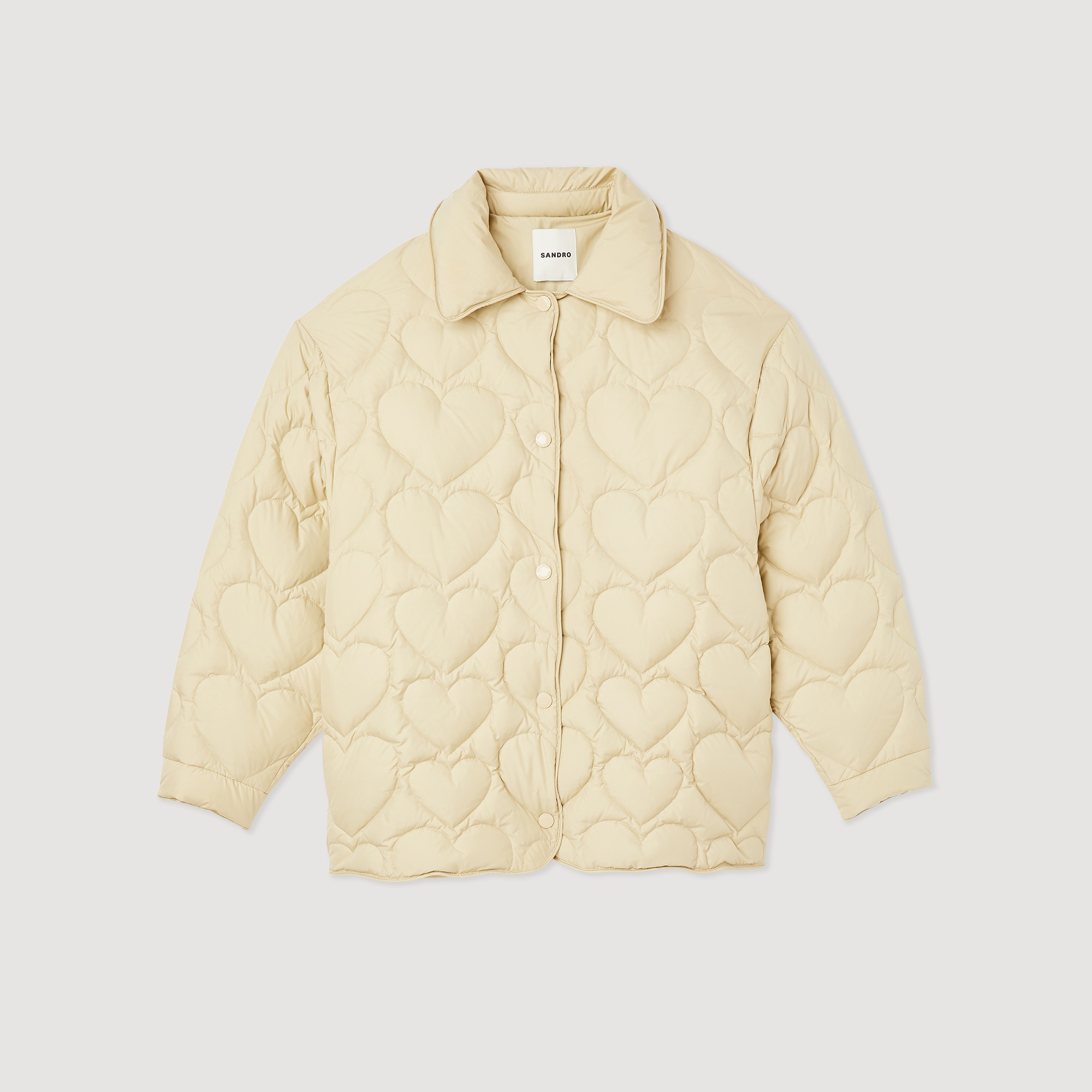 Oversized padded jacket with hearts - 1
