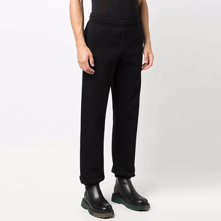 Men's Off-White FW21 Cotton Arrow Printing Sports Pants/Trousers/Joggers Loose Fit Black OMCH029F21F - 3