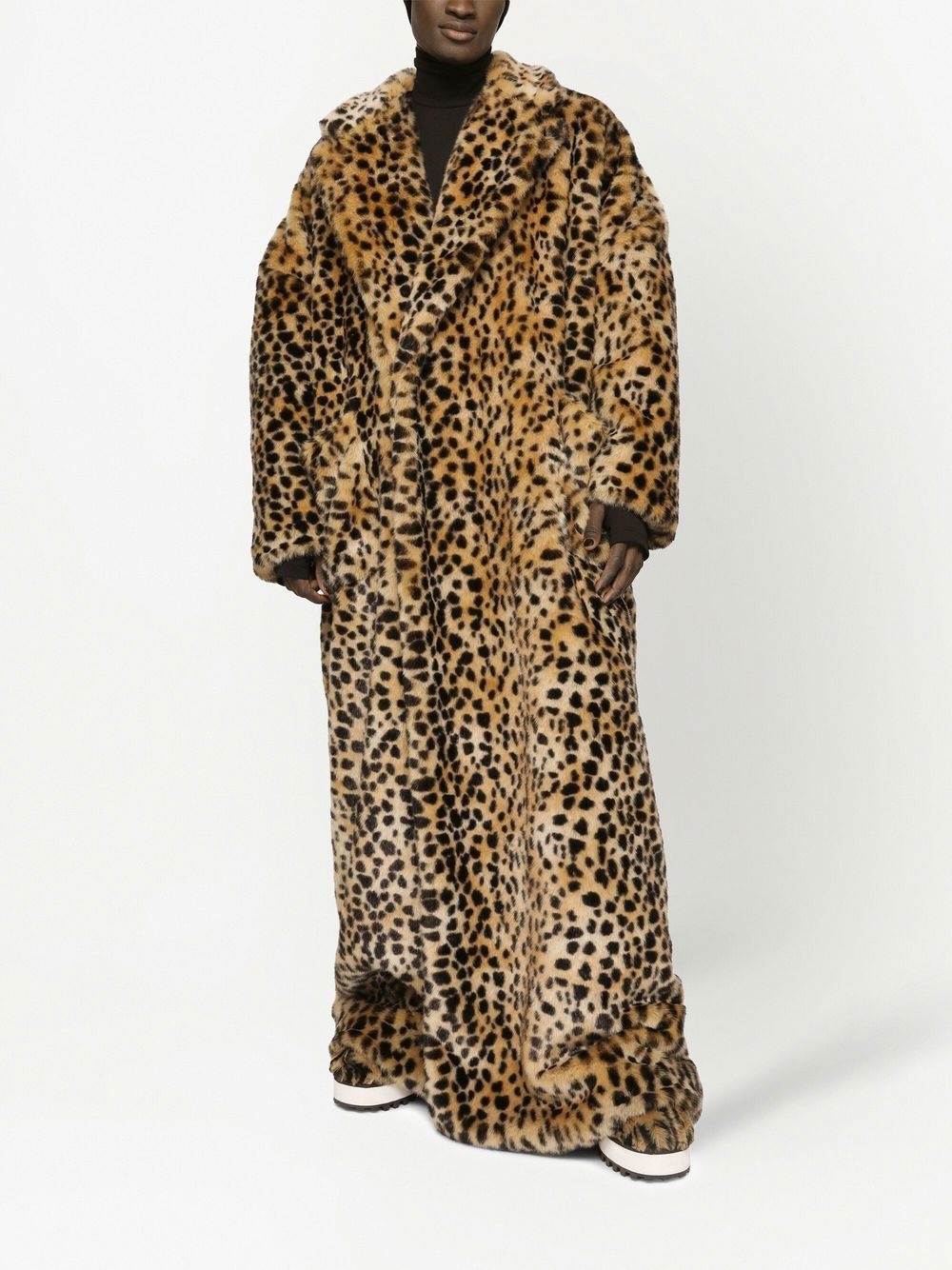 leopard-print faux-fur coat - 2