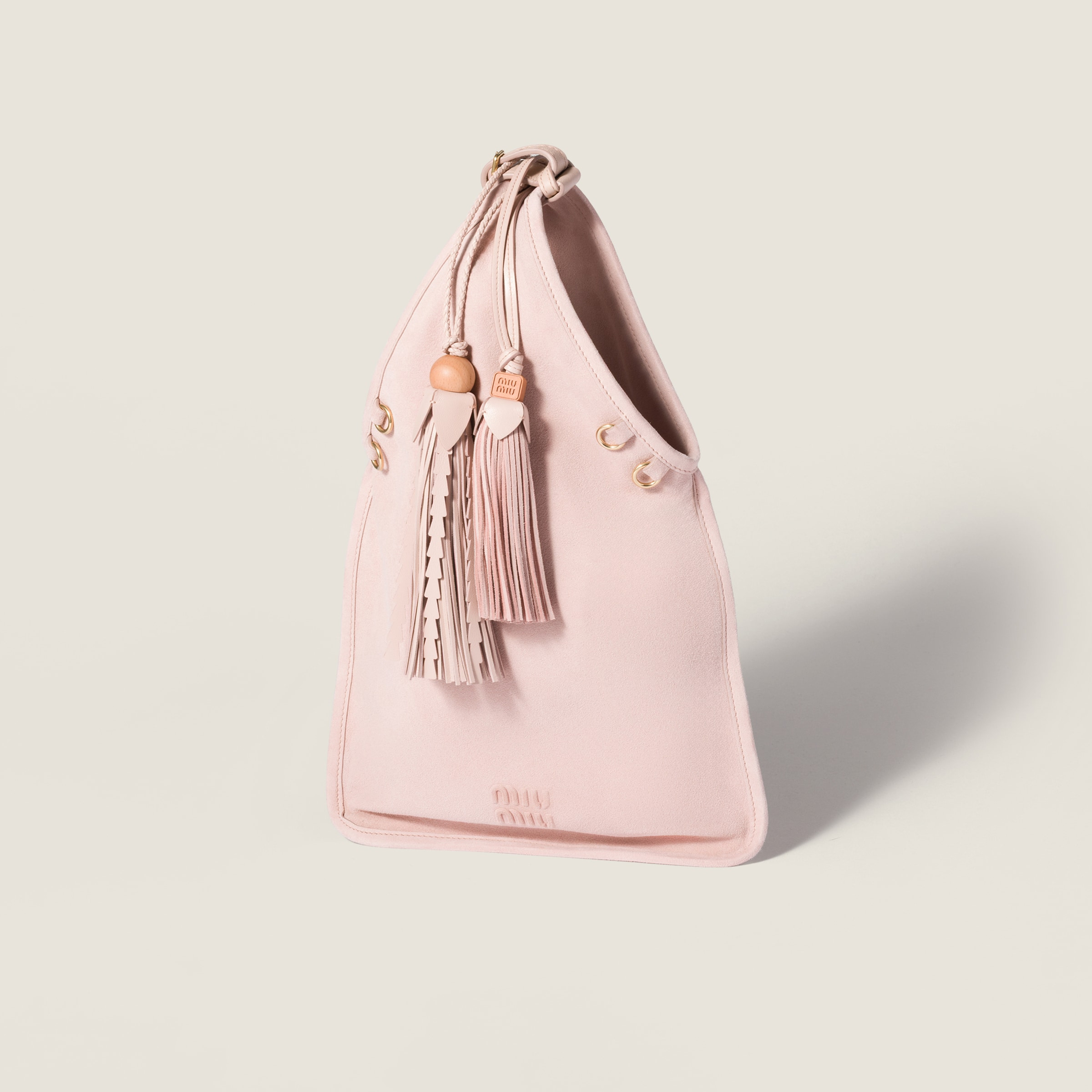 Suede handbag with tassels - 2