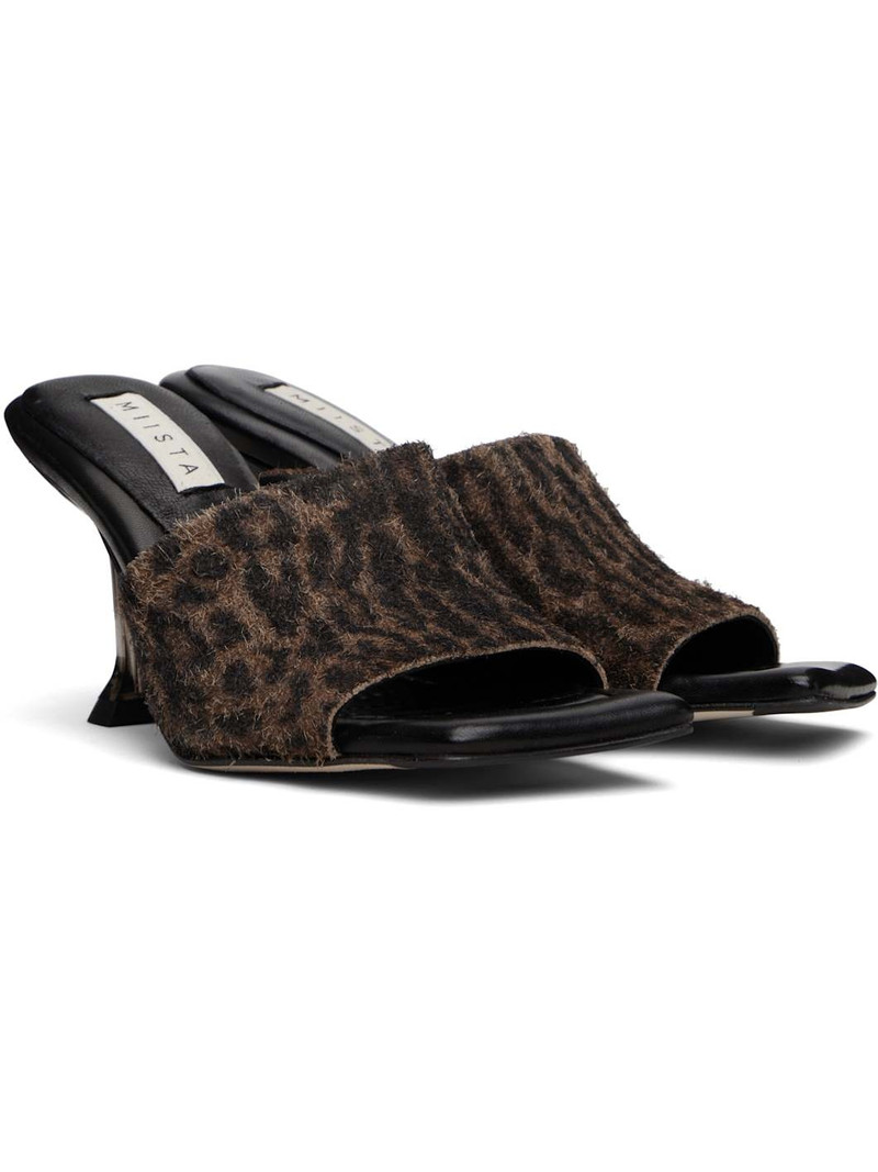 Brown & Black Miri Animal Print Mules 4