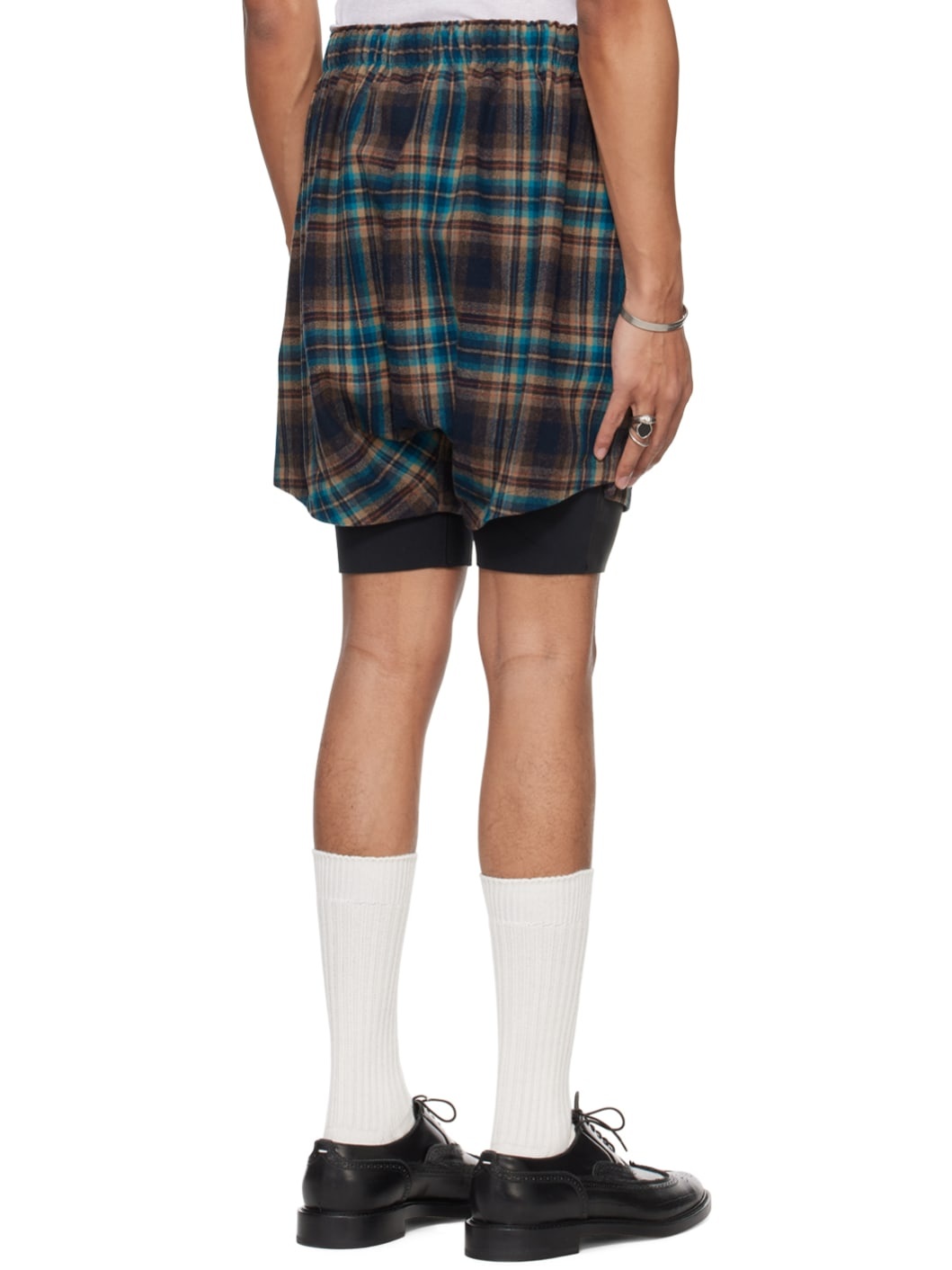 Blue & Brown Check Shorts - 3