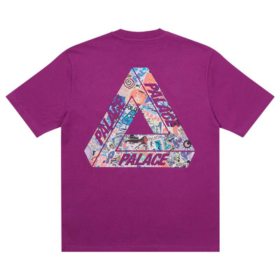 PALACE Palace Tri-Sticker Pack T-Shirt 'Plum' outlook