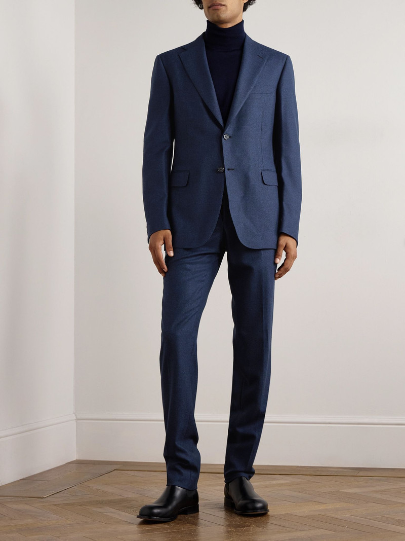 Brioni Trevi Slim-Fit Micro-Checked Wool Suit Jacket Blue outlook