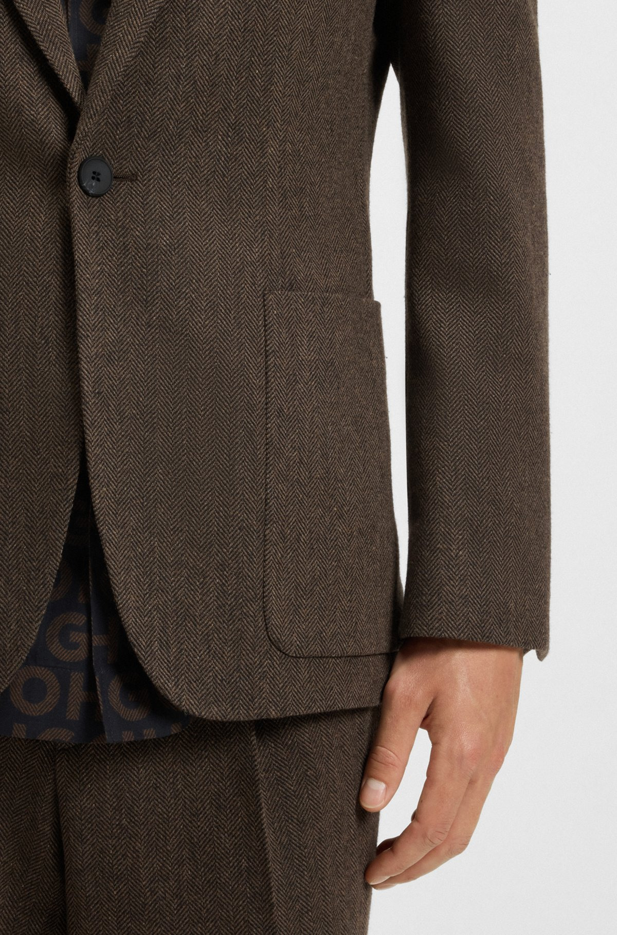 EXTRA-SLIM-FIT BLAZER IN HERRINGBONE CLOTH - 6