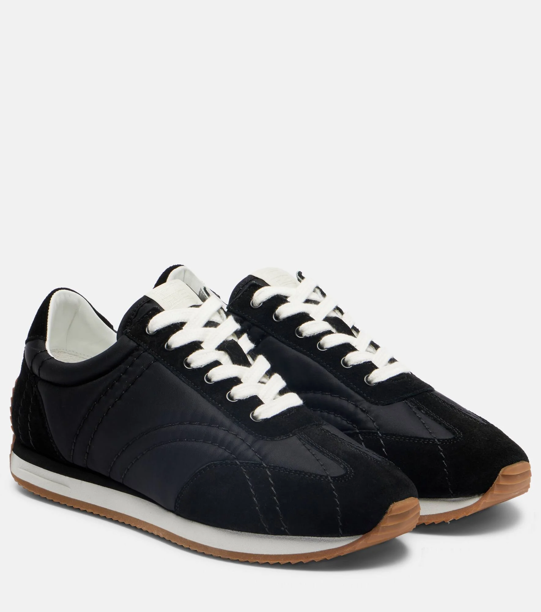 Suede-trimmed sneakers - 1