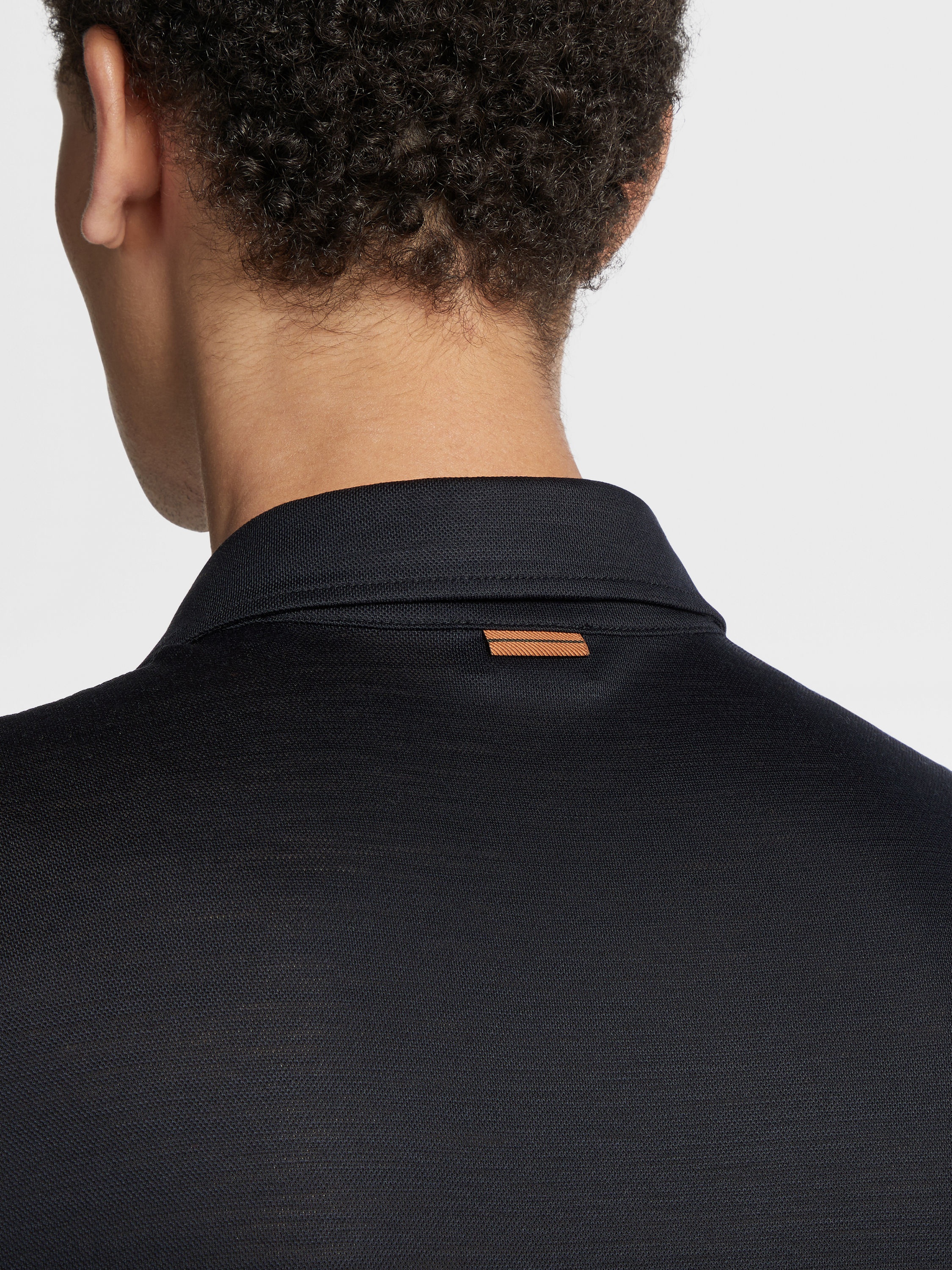 NAVY BLUE HIGH PERFORMANCE™ WOOL POLO SHIRT - 4