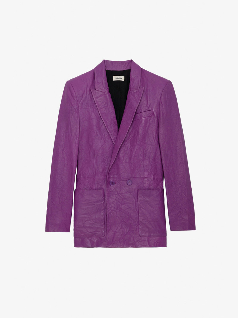 Visko Crinkled Leather Blazer - 1