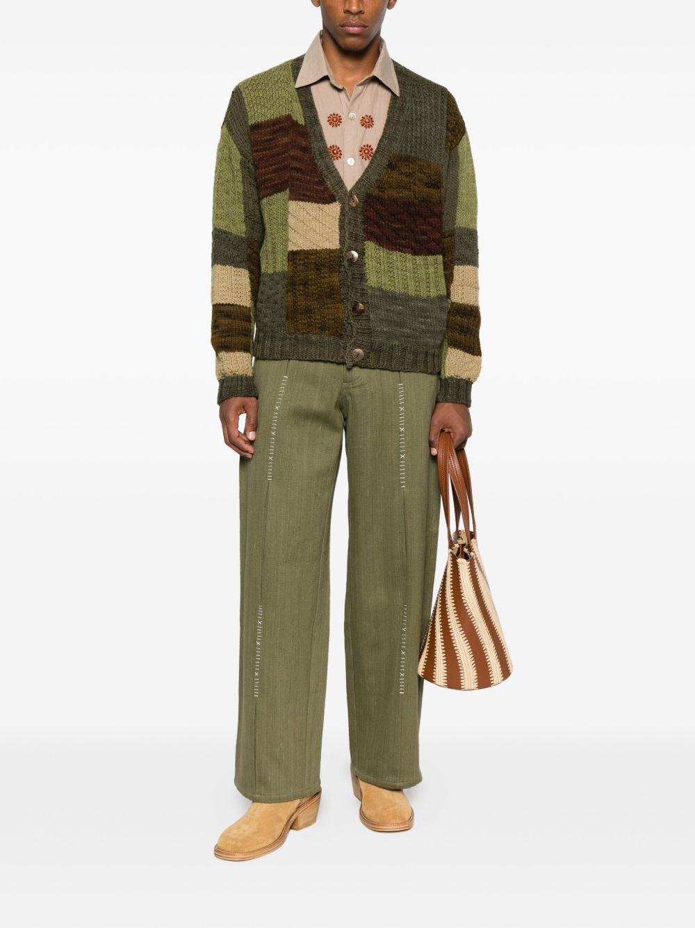 patchwork button cardigan - 2