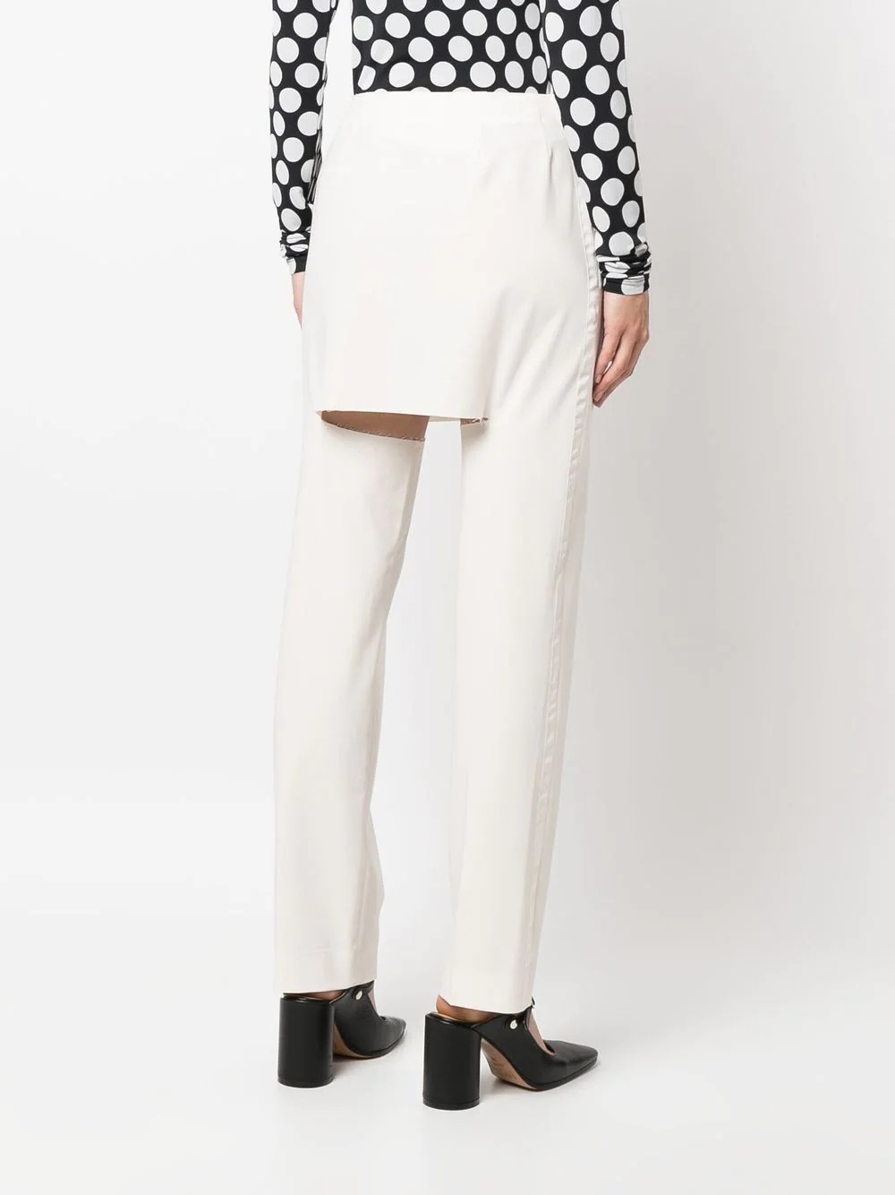 cut-out layered tailored trousers - 4