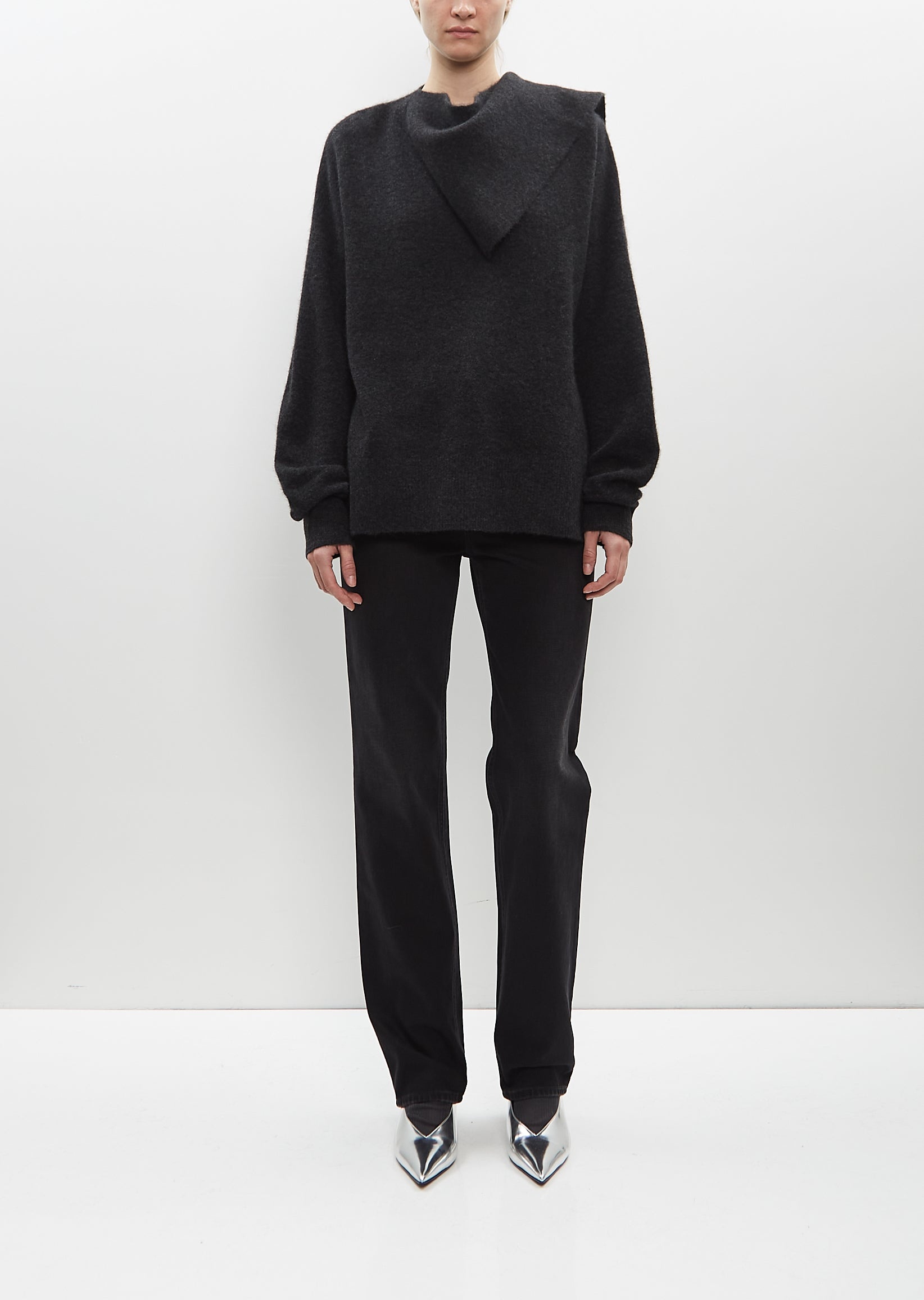 Draped-Scarf Knit - 5