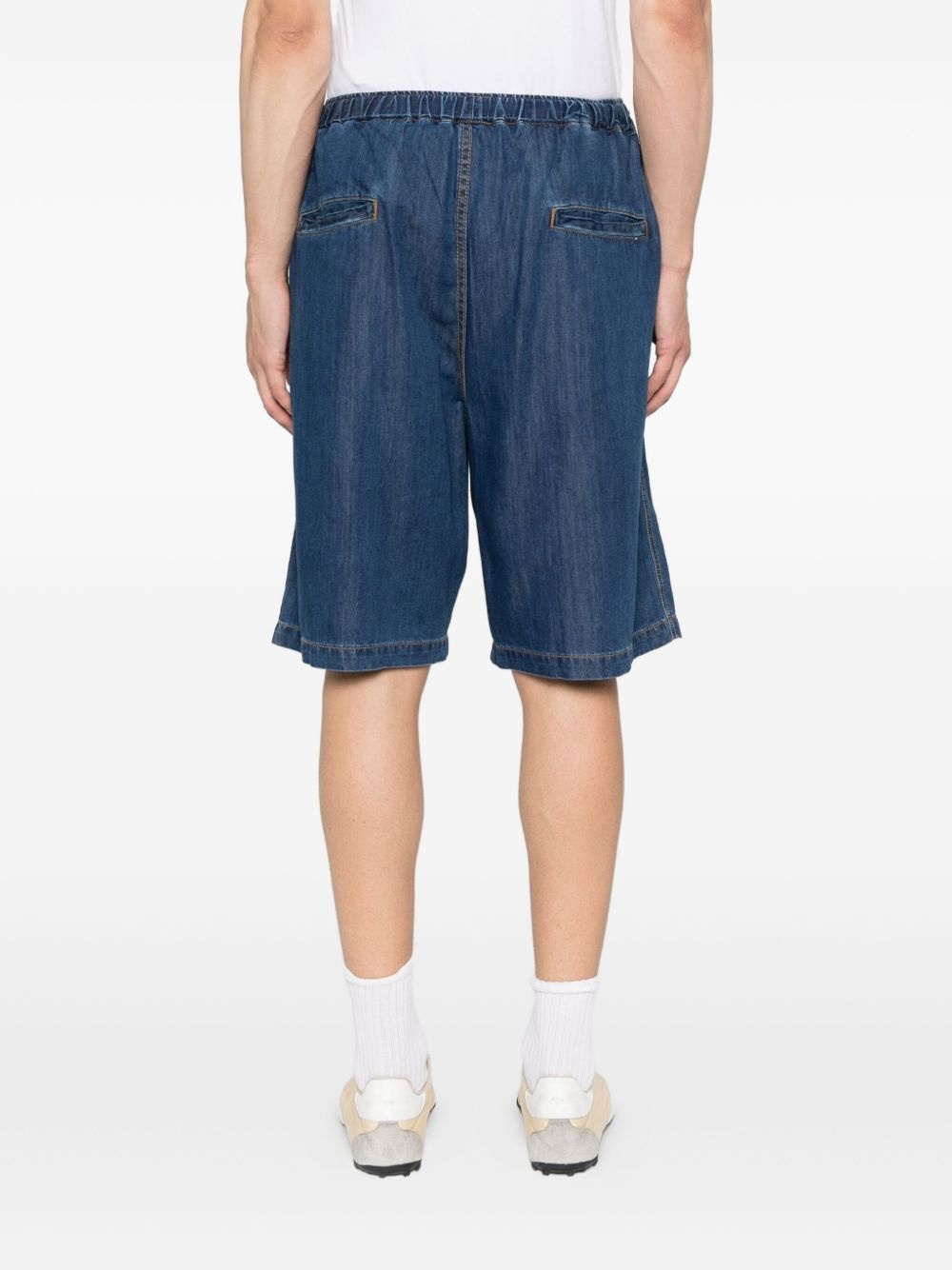 elasticate-waist patch-pocket shorts - 4