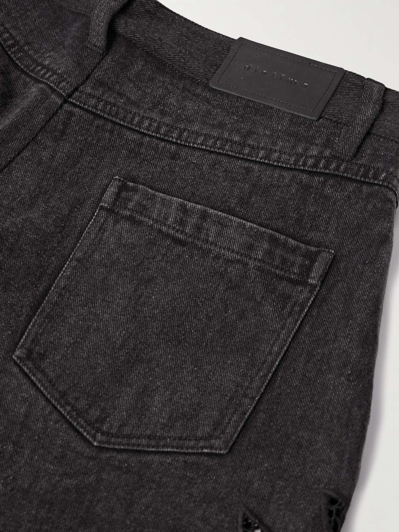 Stulla crochet-trimmed mid-rise straight-leg jeans Black - 6