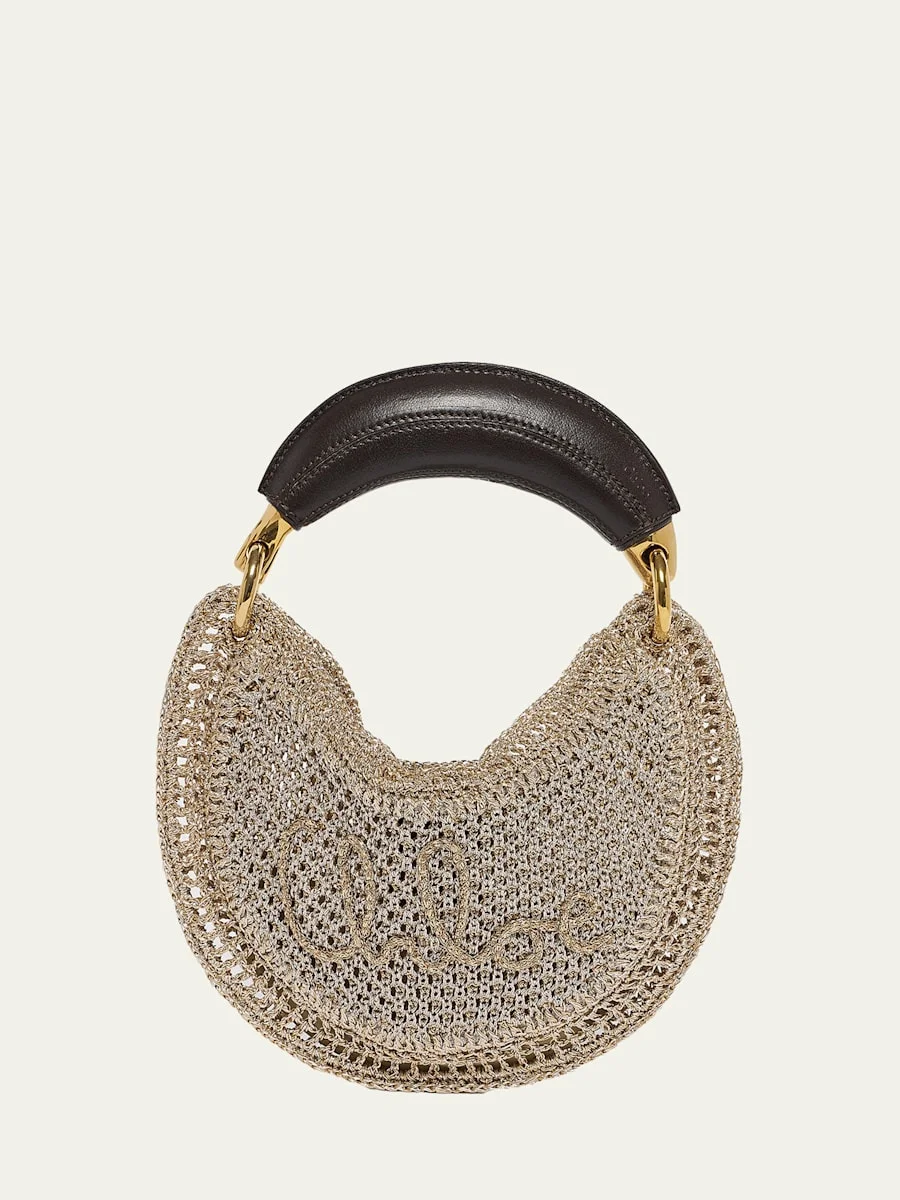 Summer Banana Mini Hobo Bag in Metallic Crochet - 1