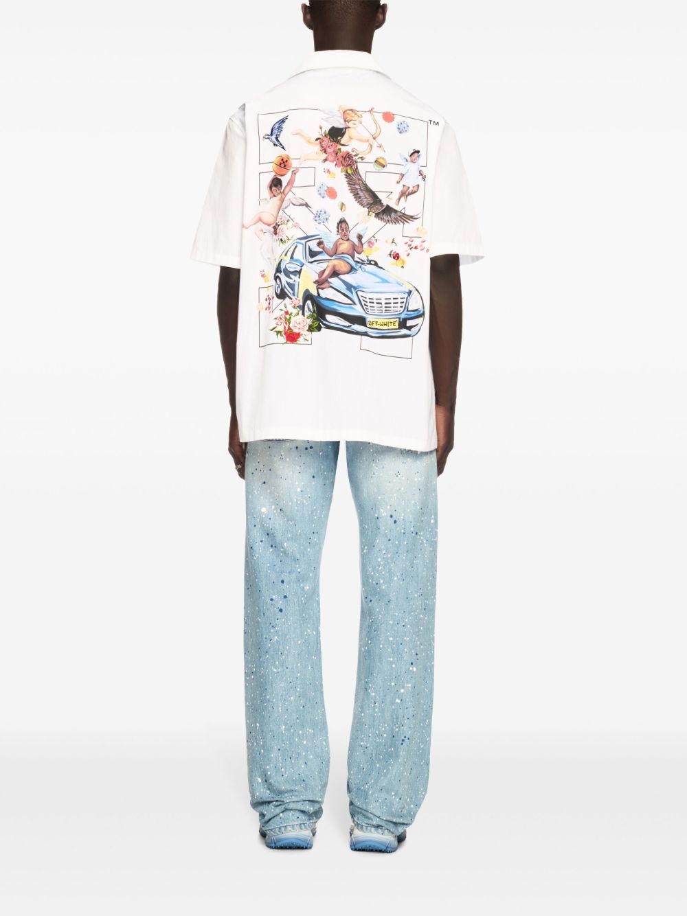 paint-splatter jeans - 4