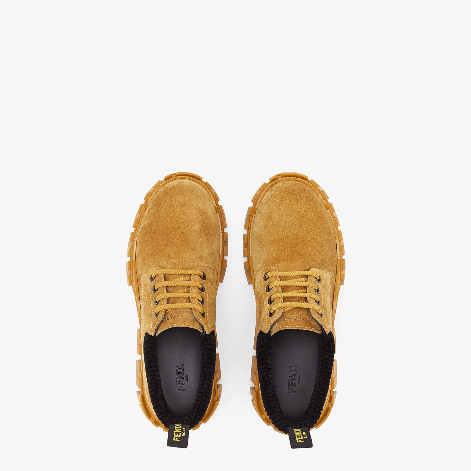 Yellow suede lace-ups - 4