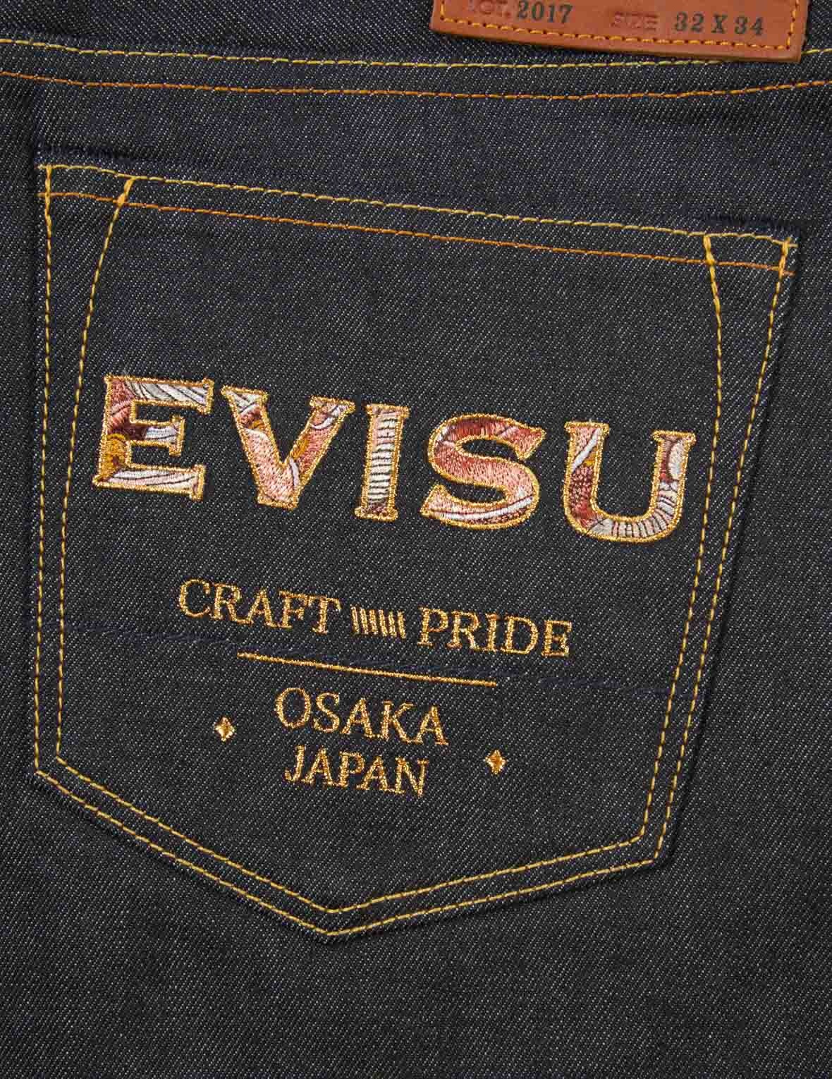 JAPANESE-PATTERN KAMON AND LOGO EMBROIDERY CARROT-FIT JEANS #2017 - 10
