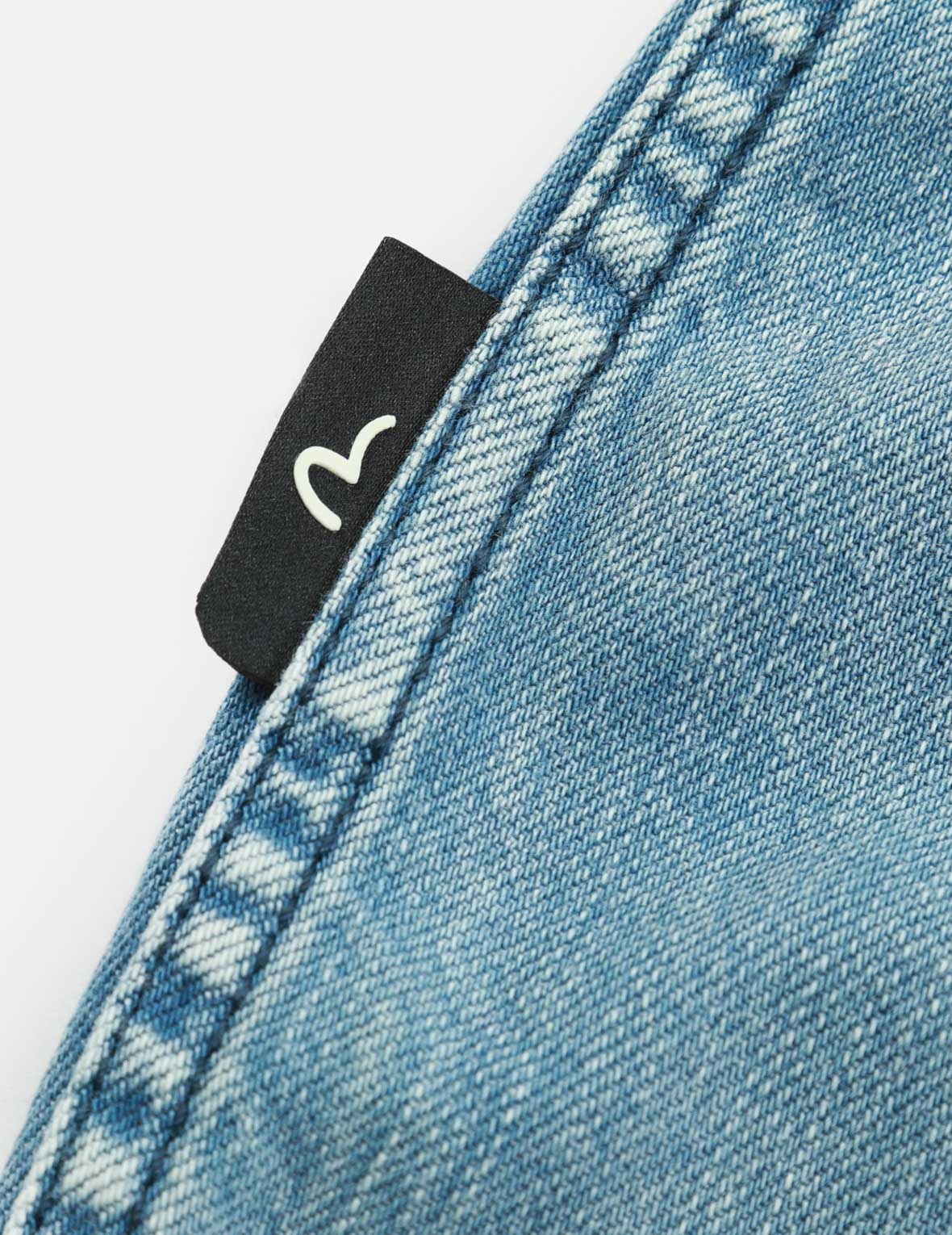 LOGO PRINT AND APPLIQUÉ HALF & HALF DENIM SHIRT - 11