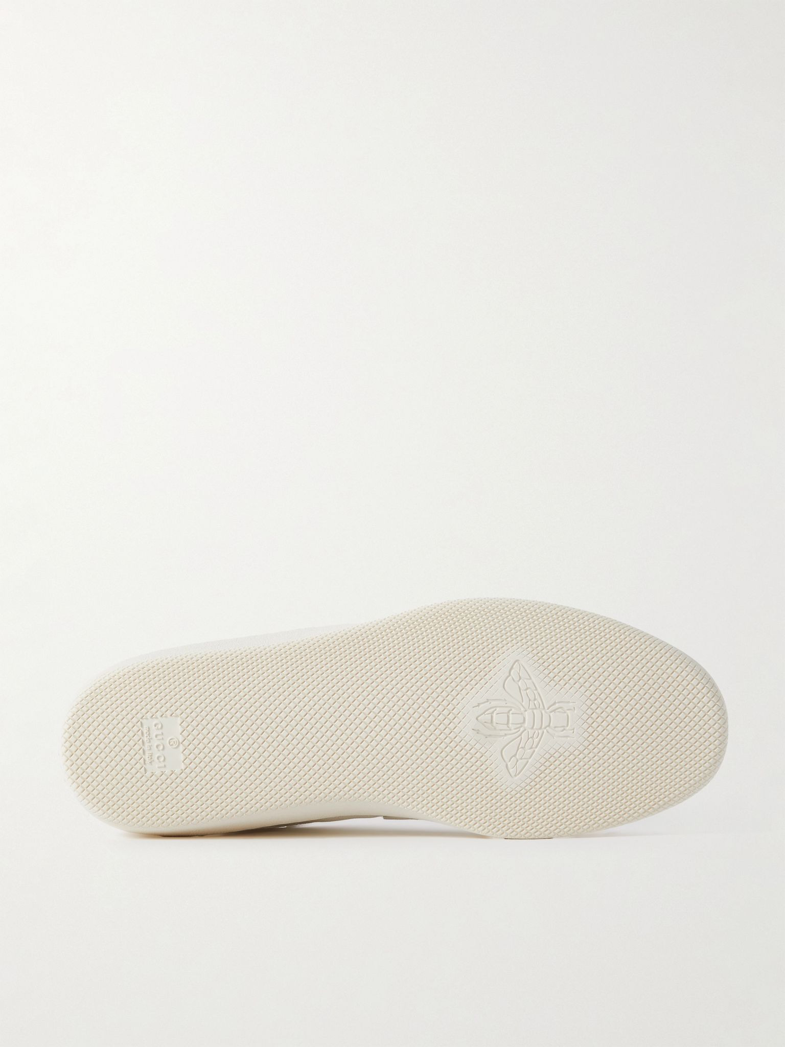 Leather-Trimmed Suede and Mesh Sneakers Off-white - 3