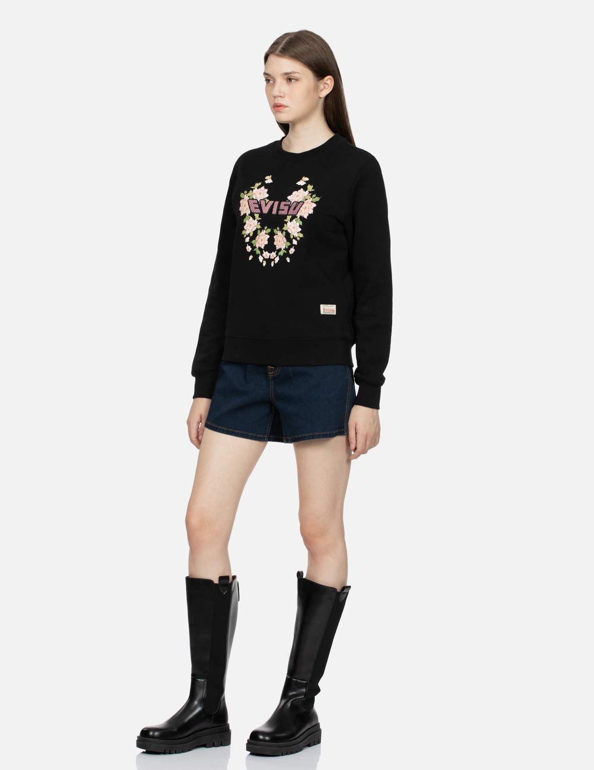 FLORAL PRINT WITH LOGO EMBROIDERY REGULAR FIT SWEATSHIRT - 3