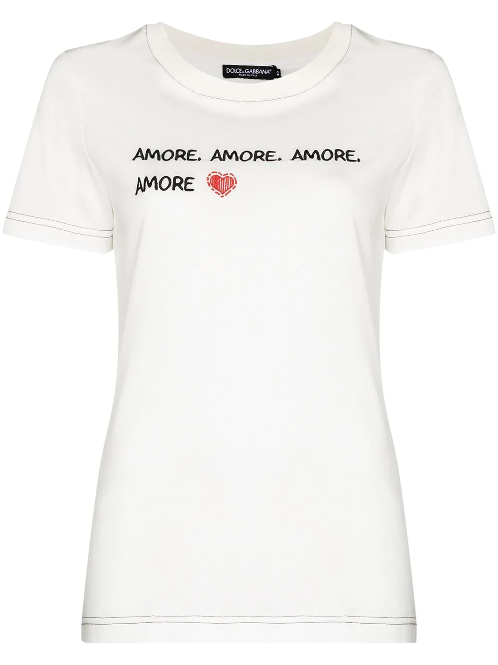 Amore-print crew-neck T-shirt - 1